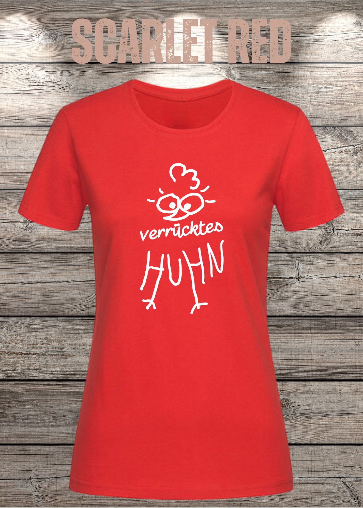 Verrücktes Huhn Damen T-Shirt | Lustiges Huhn Shirt | Witziges Fun Shirt für Frauen