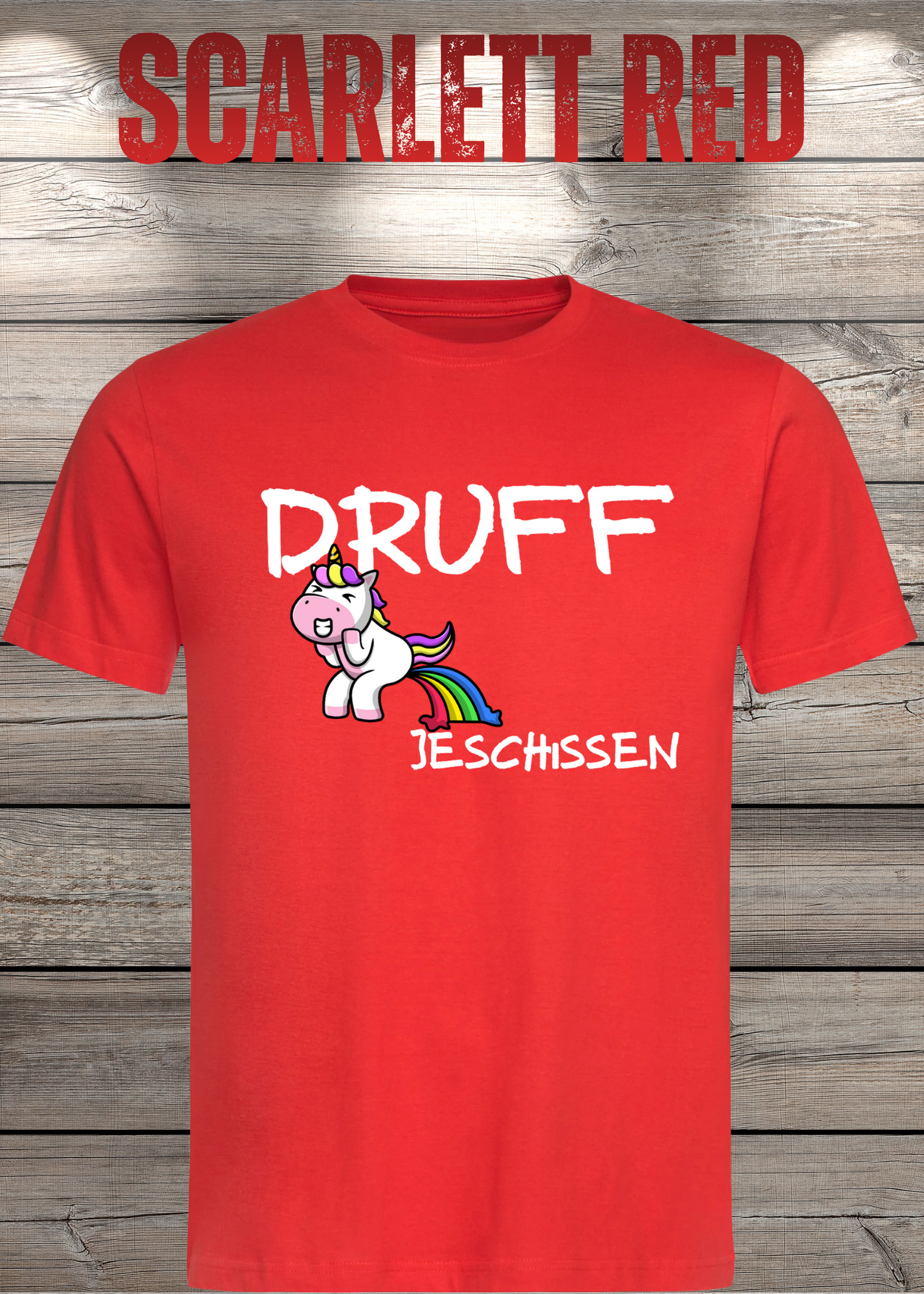 T-Shirt Druff jeschissen Einhorn - Lustige Sprüche Geschenkidee Geburtstag Freizeit Unisex