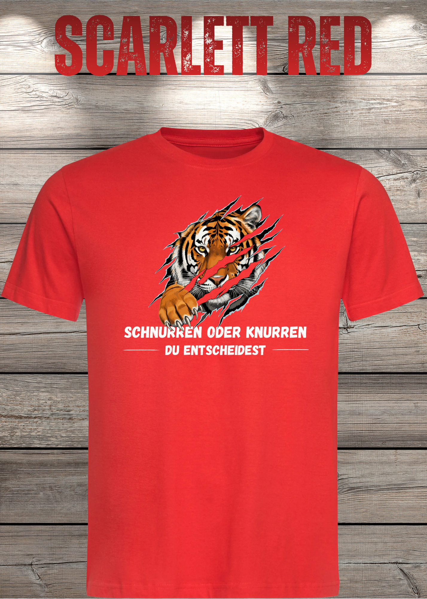 Tiger T-Shirt Unisex - Schnurren oder Knurren Du Entscheidest - Lustiges Raubtier-Shirt