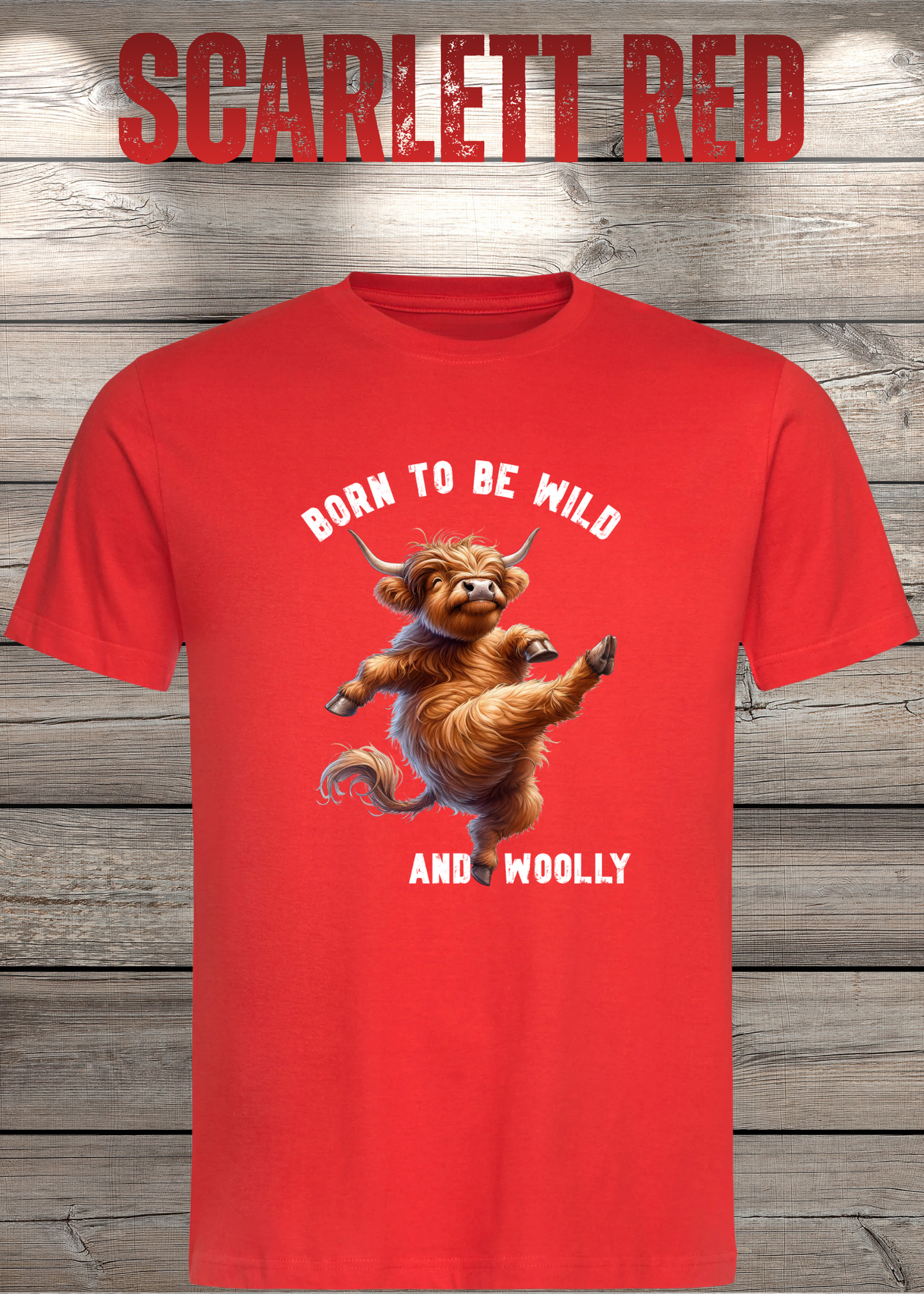 Highland Kuh T-Shirt Born to be Wild and Woolly - Sarkastisches Faulpelz Design