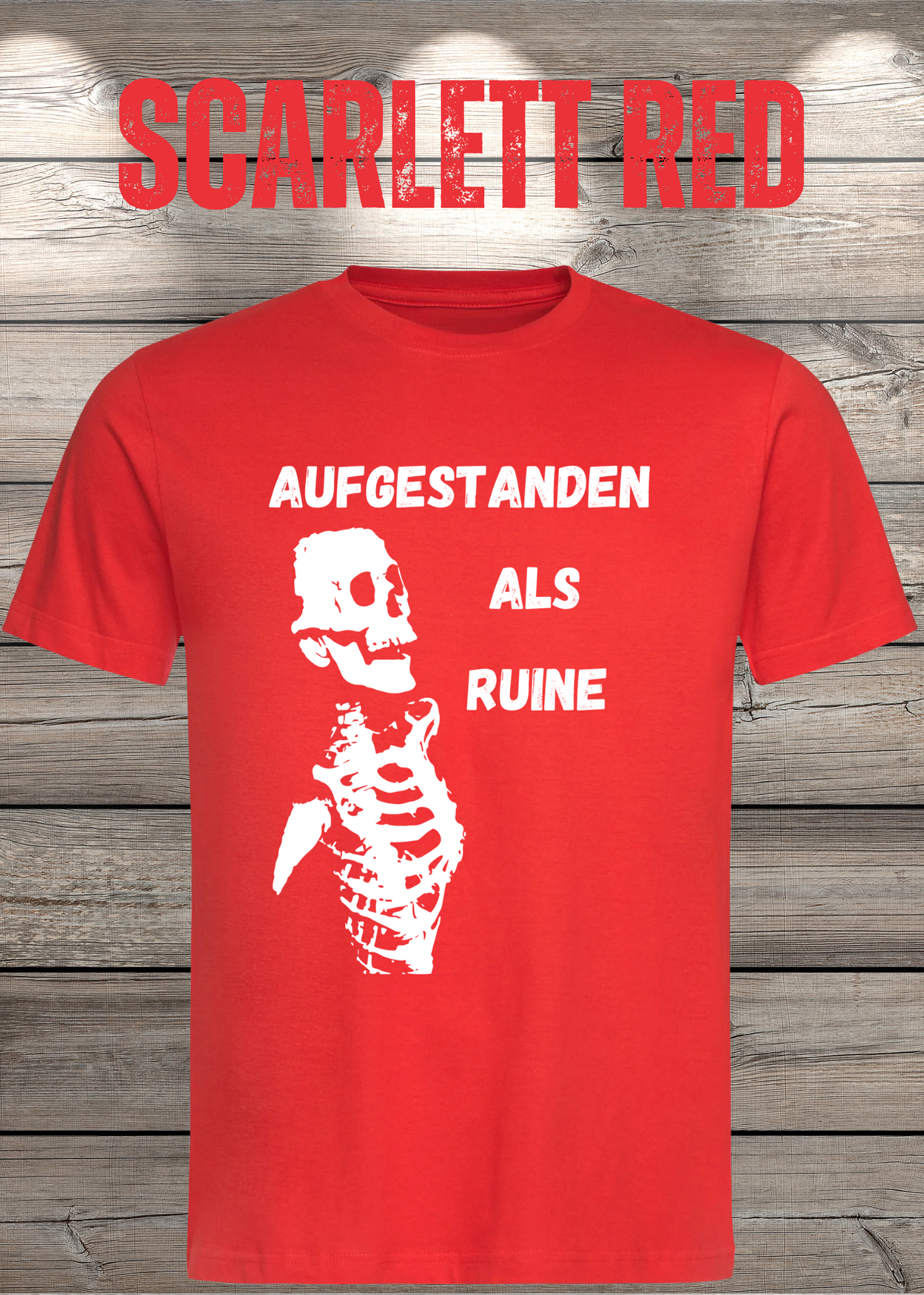 Aufgestanden als Ruine T-Shirt – Lustiges Skelett Shirt für Morgenmuffel