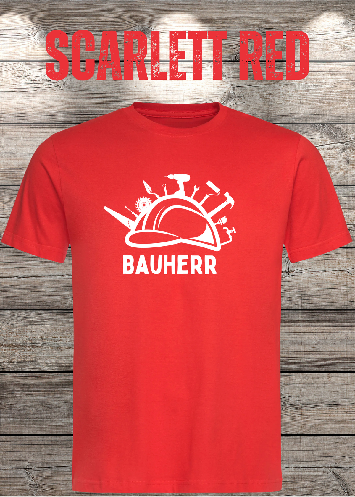 Bauherr T-Shirt Herren in Scarlet Red.