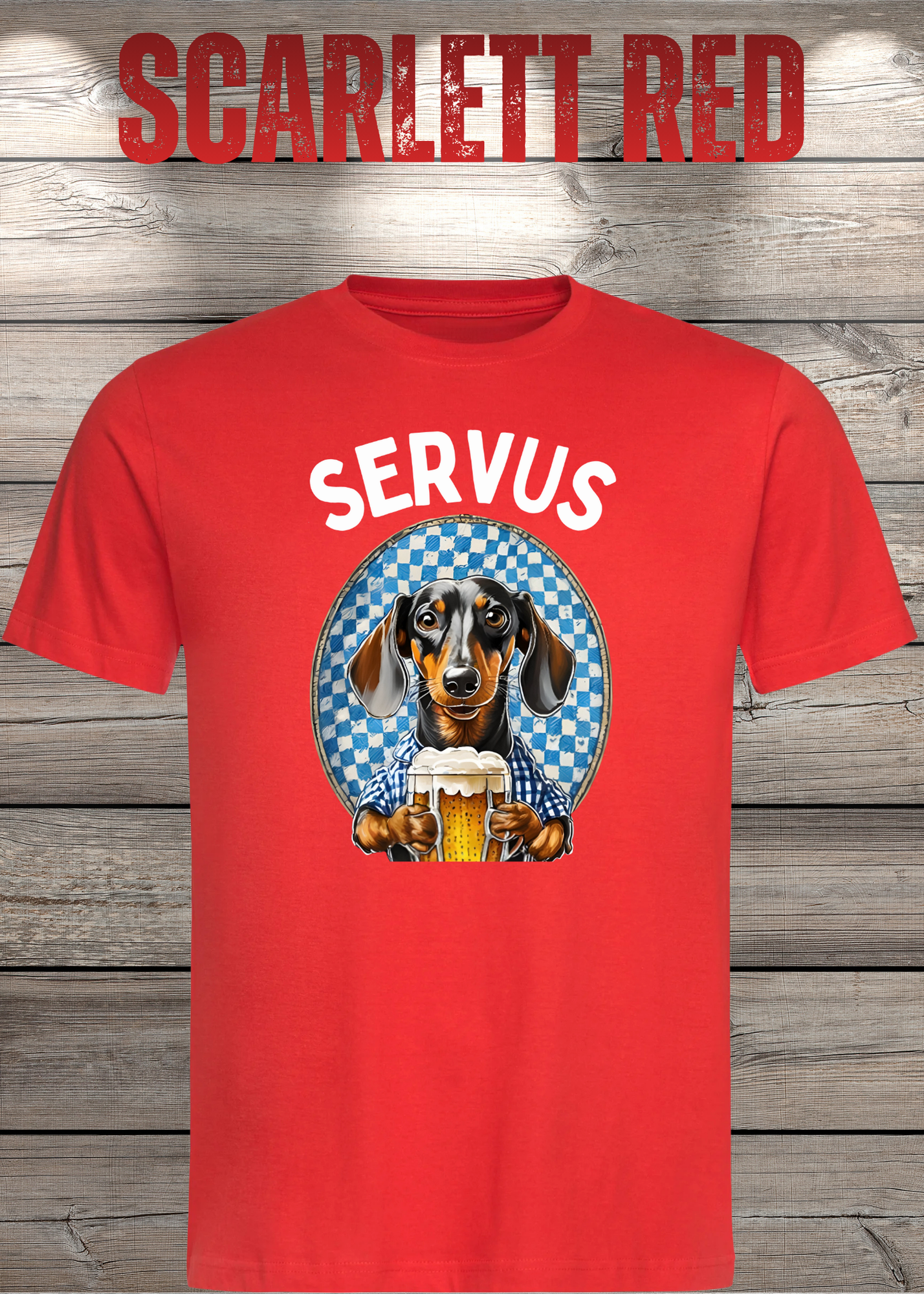 Servus Dackel Bayern Bier T-Shirt - Witzige Geschenkidee Unisex