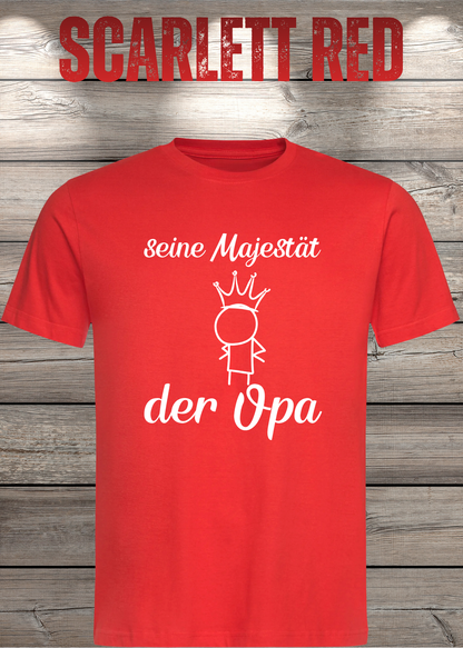 Herren T-Shirt Seine Majestät der Opa in Scarlet Red.