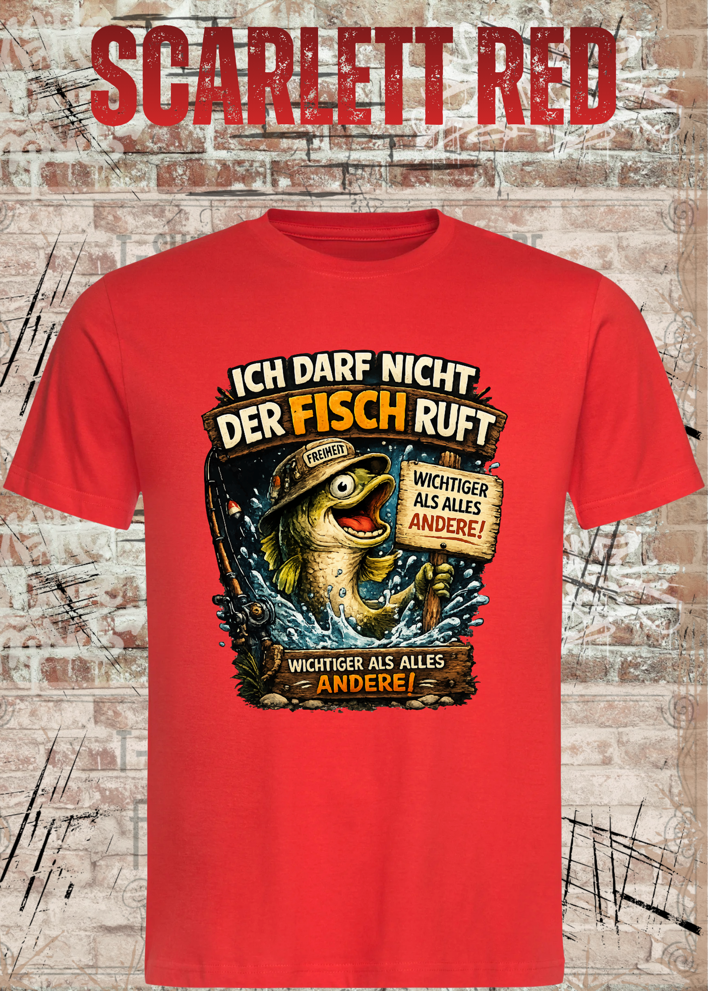 Unisex Angler T-Shirt – Ich darf nicht, der Fisch ruft | Lustiges Angel Shirt Geschenk