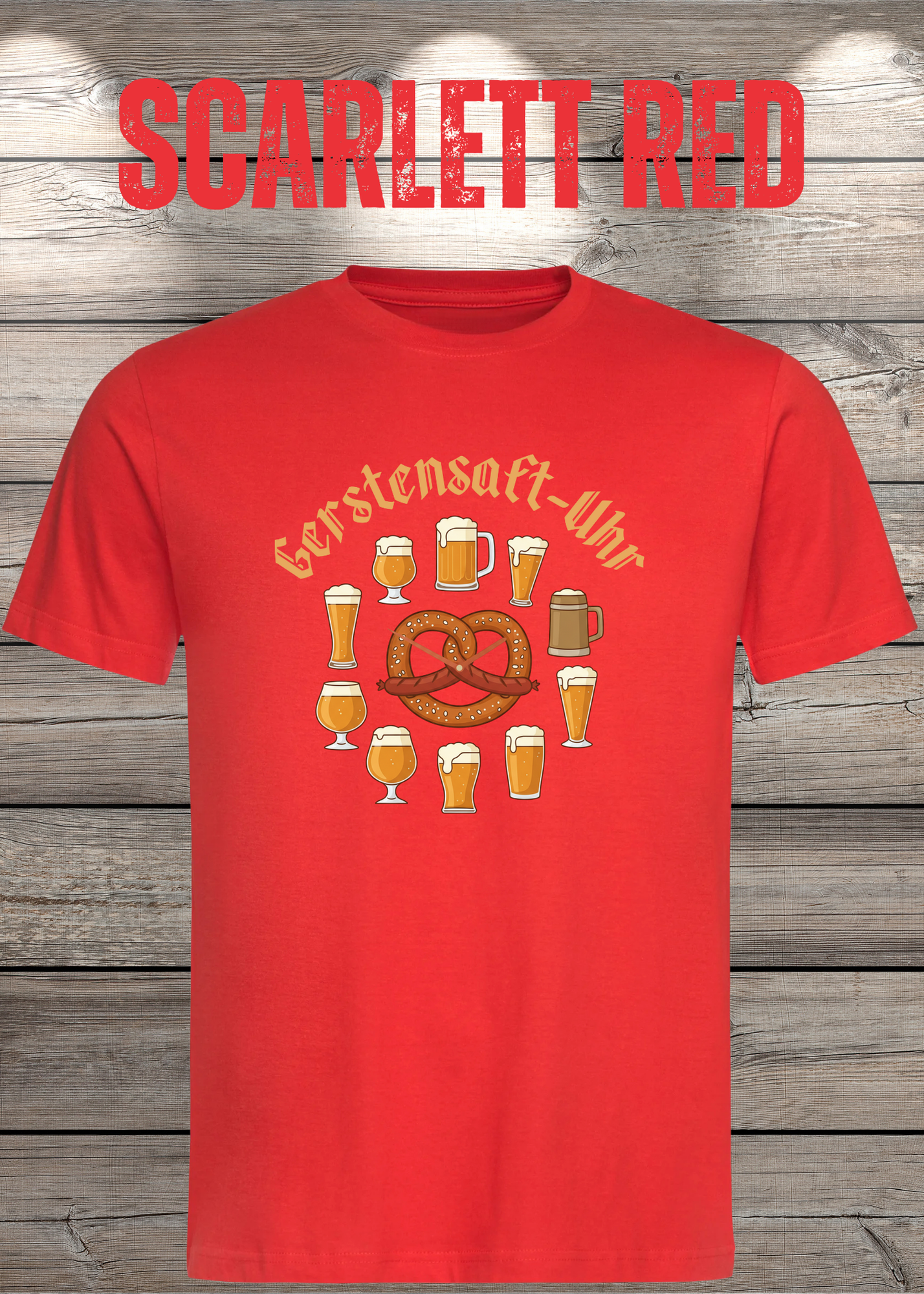 T-Shirt Gerstensaft Uhr Bieruhr Geschenkidee T-Shirt Freizeit T-Shirt Unisex in vielen Farben und Größen