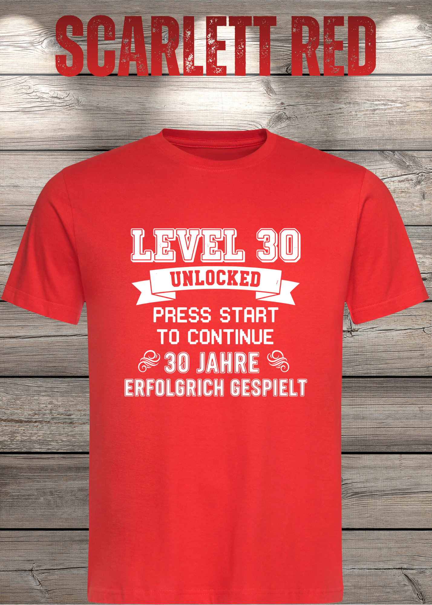 T-Shirt Unisex 'Level 30' - 30er Geburtstag Gamer-Shirt für Levelaufsteiger