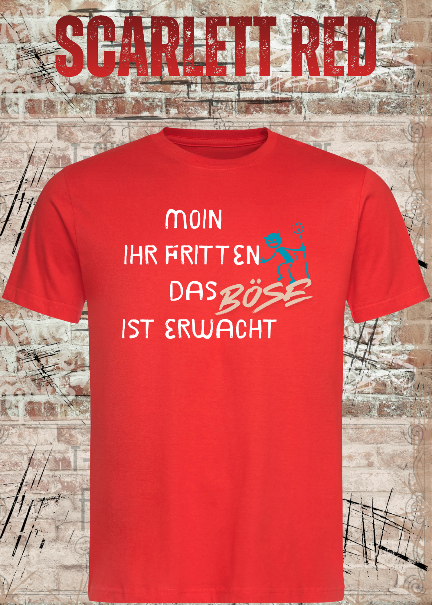 Moin Ihr Fritten das Böse ist erwacht T-Shirt – Lustiger Morgenmuffel Spruch Unisex