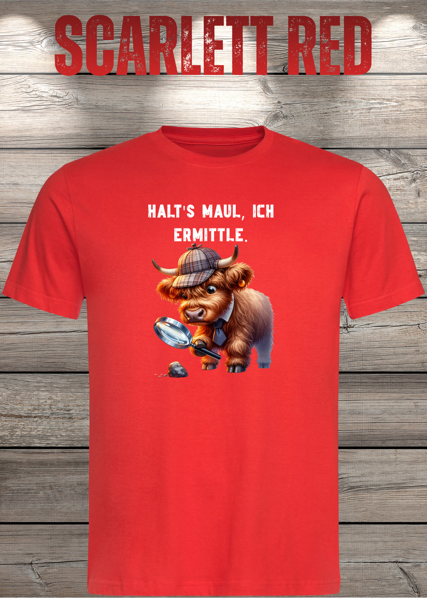 Highland Kuh Unisex T-Shirt - Haltś maul, ich ermittle! - Lustiges Detektiv-Shirt