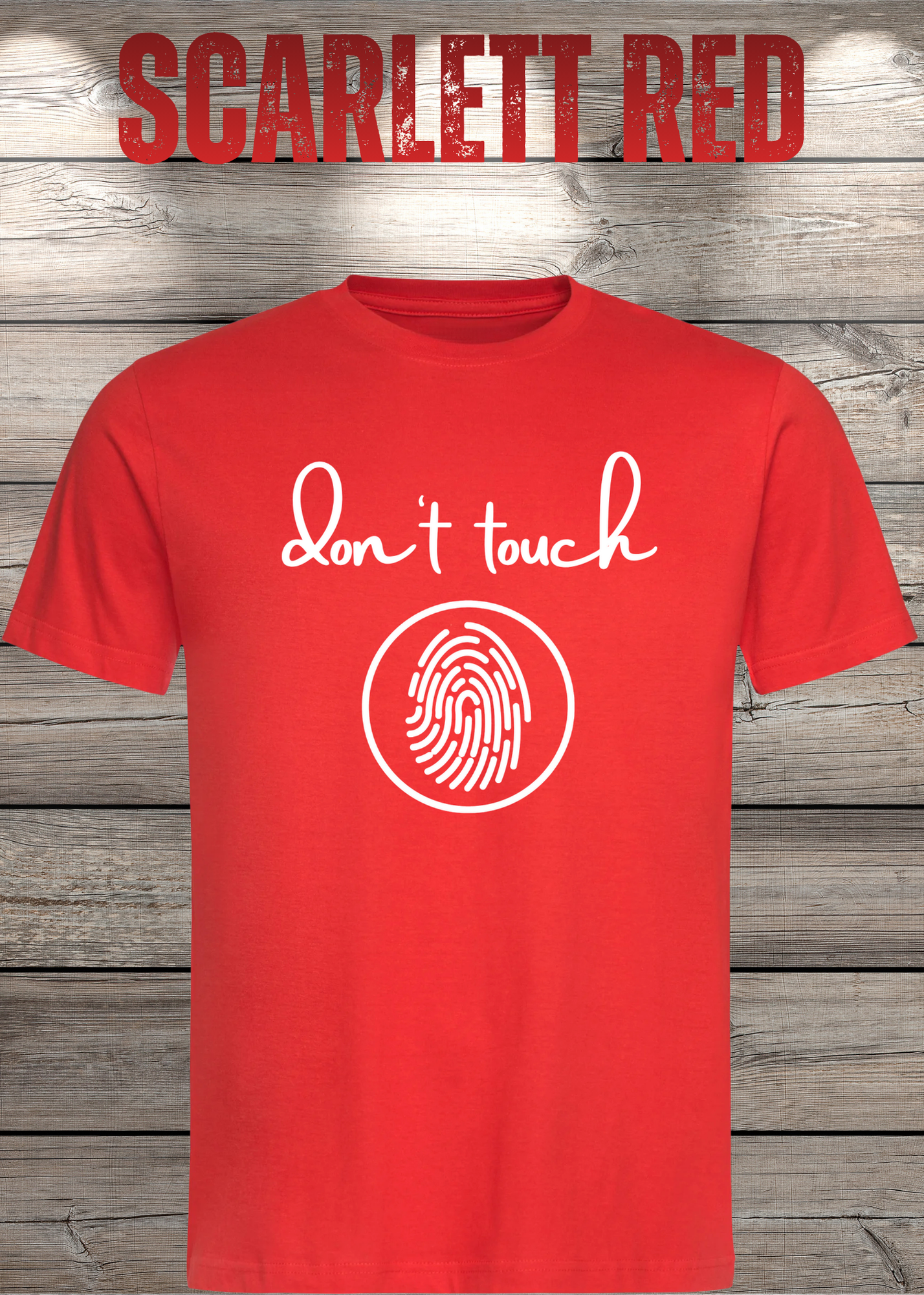 T-Shirt 'Don't touch Fingerprint' - Witziges Spruch-Shirt für Grenzensetzer
