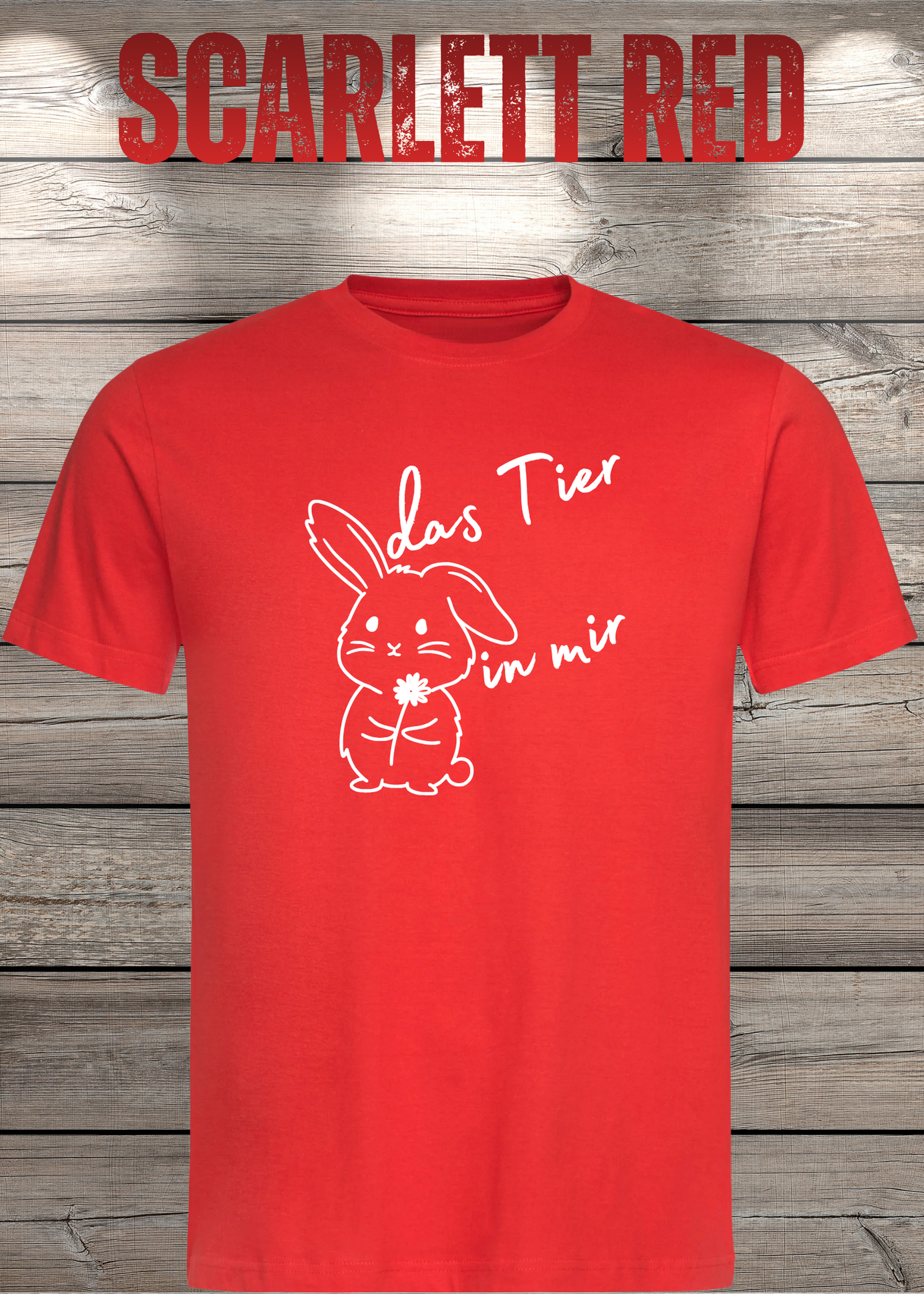 T-Shirt 'Das Tier in mir' - Witziges Spruch-Shirt mit süßem Hasen-Motiv