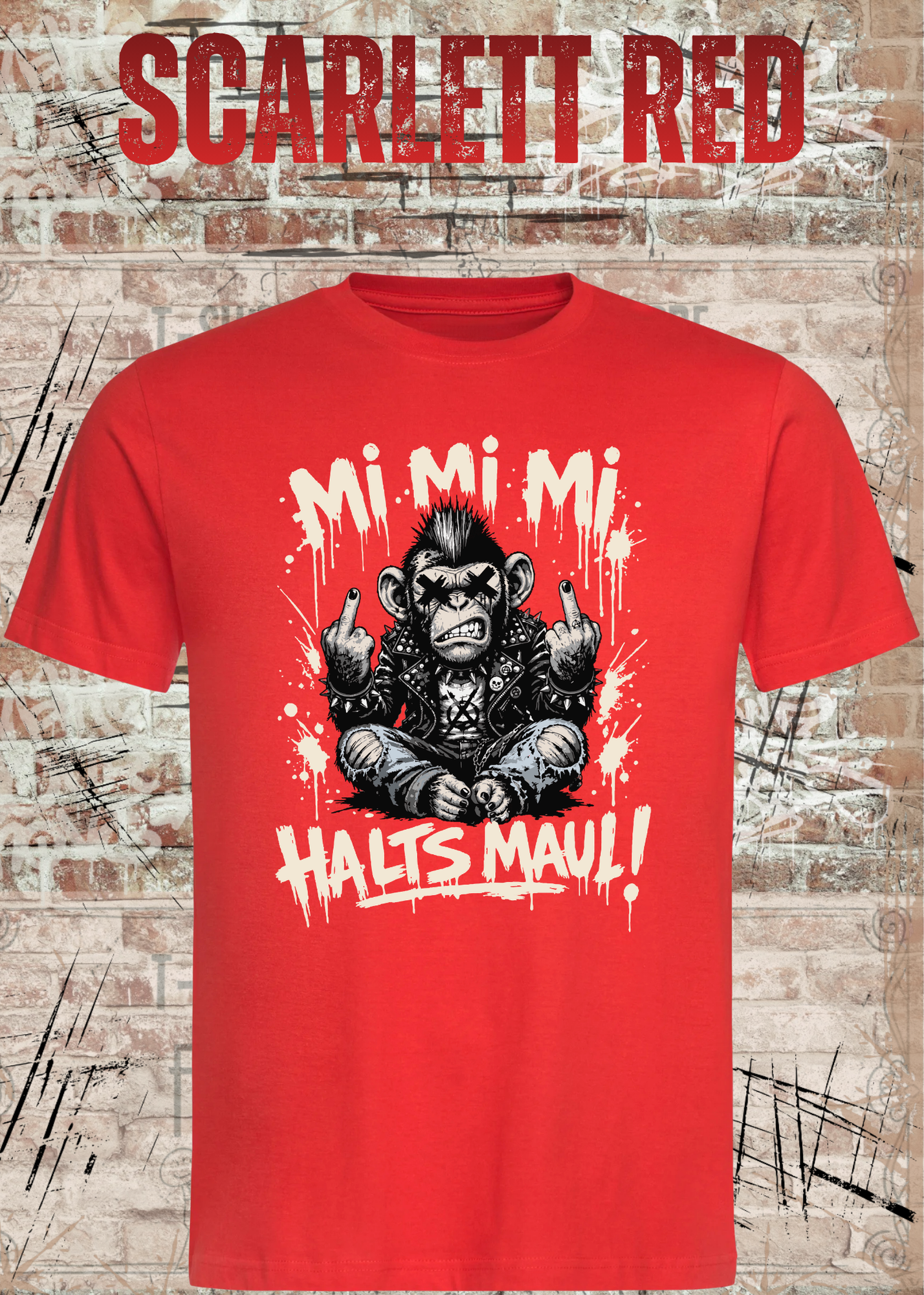 Mi Mi Mi Halt’s Maul Affe T-Shirt – Freches Punk Statement Shirt