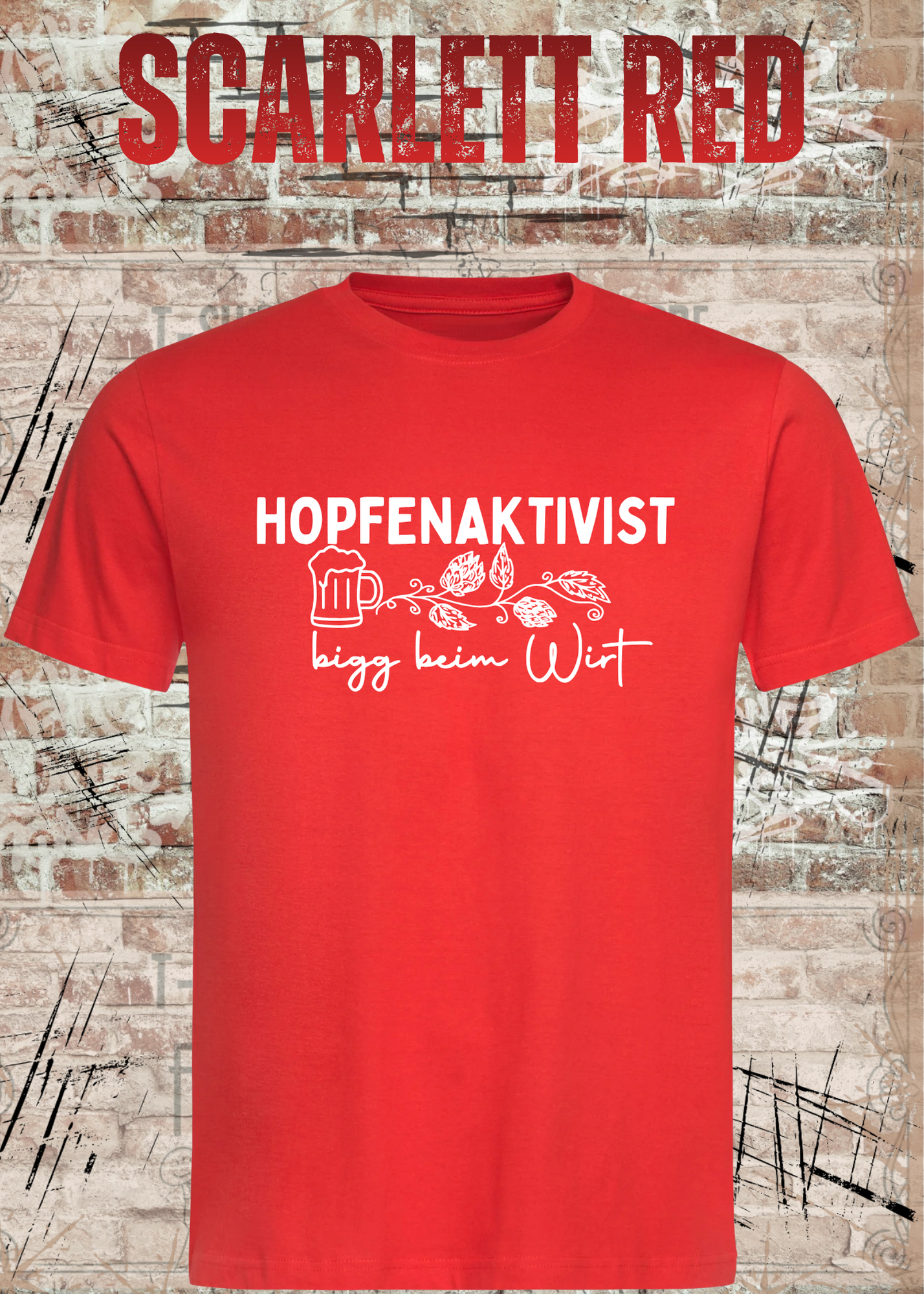 Hopfenaktivist T-Shirt – „bigg beim Wirt“ – Lustiges Bier Shirt für Männer