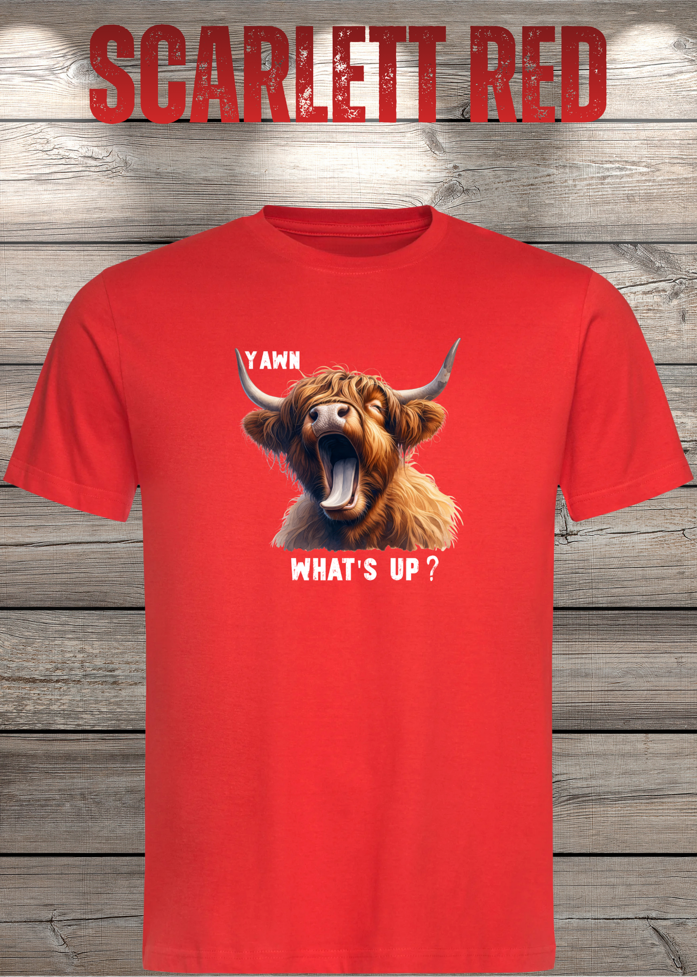 Highland Kuh T-Shirt Yawn, what's up? - Für Professionelle Faulpelze