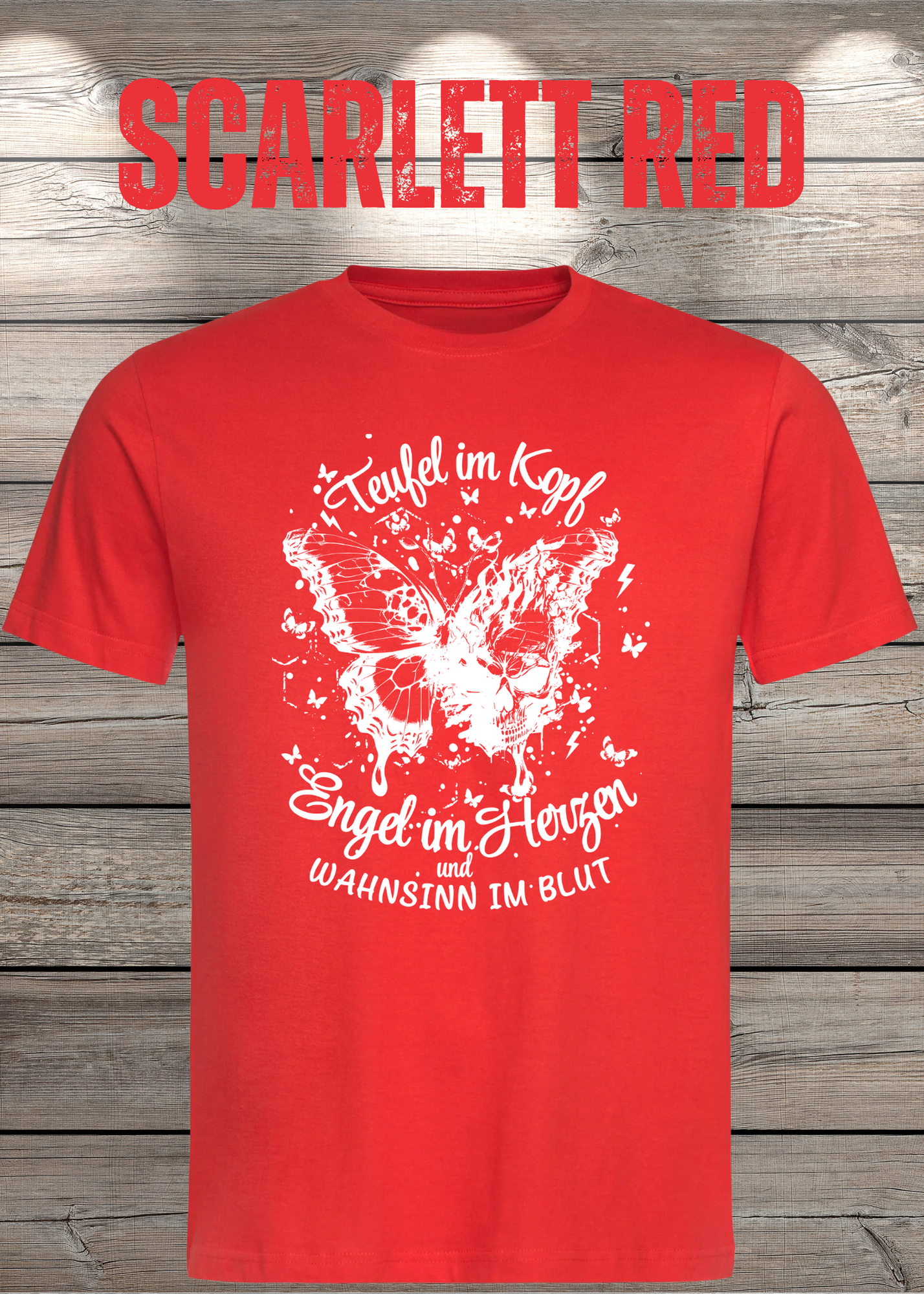 T-Shirt Teufel im Kopf Engel im Herzen Witziges T-Shirt mit Spruch Geschenkidee Unisex