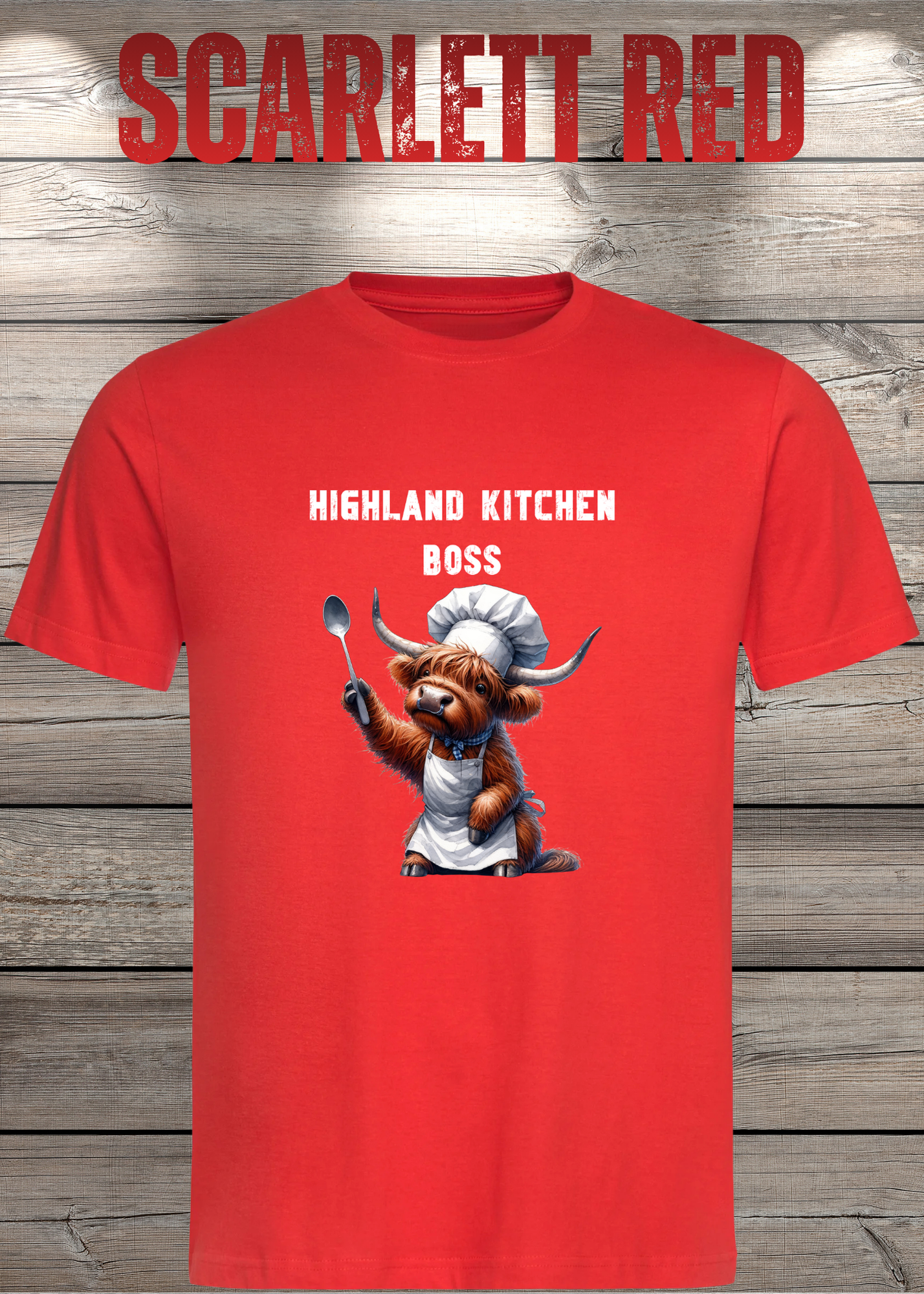 Highland Kuh Unisex T-Shirt Highland Kitchen Boss - Zottel-Chef - Zottel Chefin