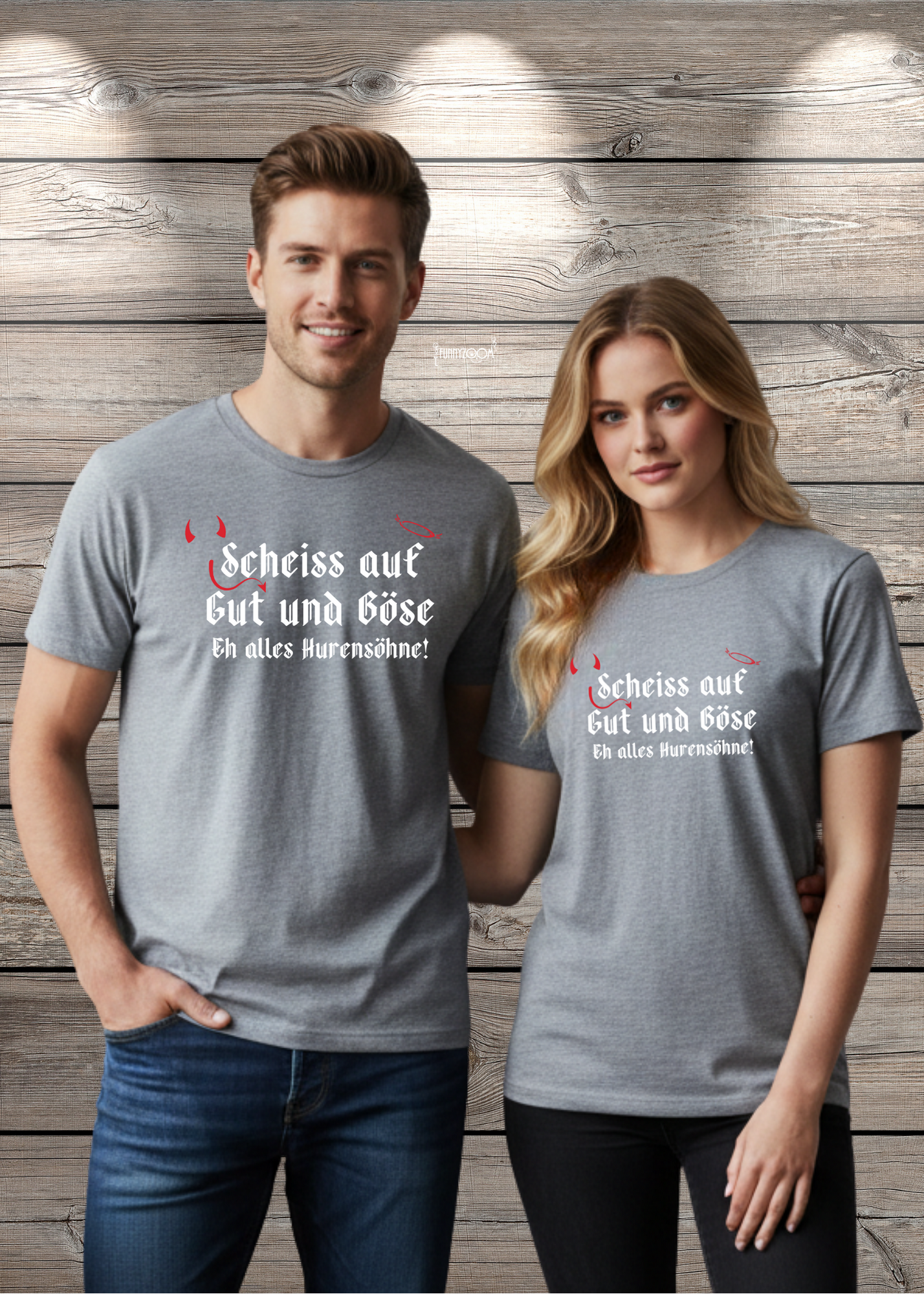T-Shirt Scheiß auf Gut und Böse, eh alles Hurensöhne Geschenkidee T-Shirt Freizeit T-Shirt Unisex in vielen Farben und Größen