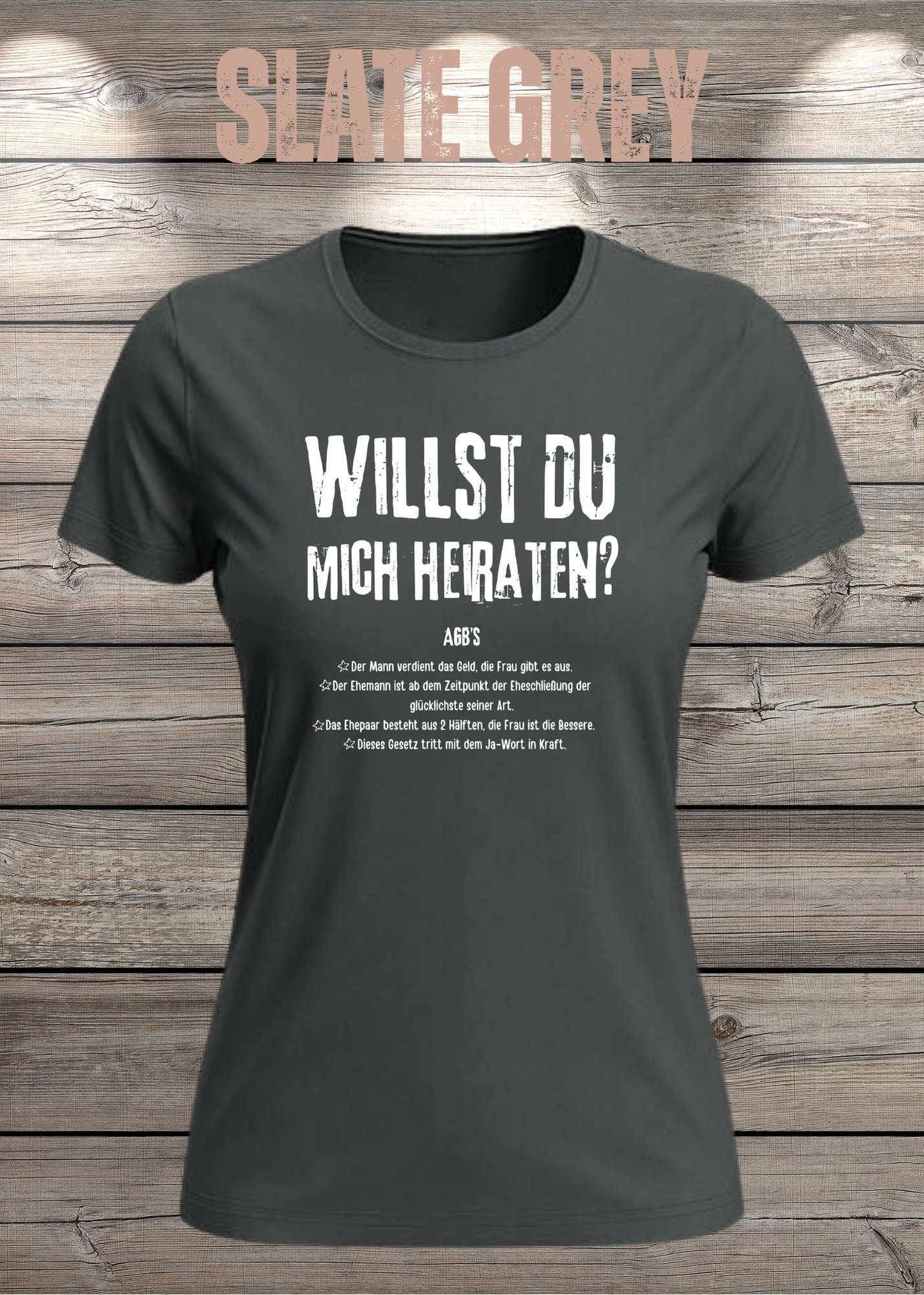 Willst Du mich heiraten? Damen T-Shirt – Lustiges Romantik Shirt | Geschenk für Freundin | Statement Shirt