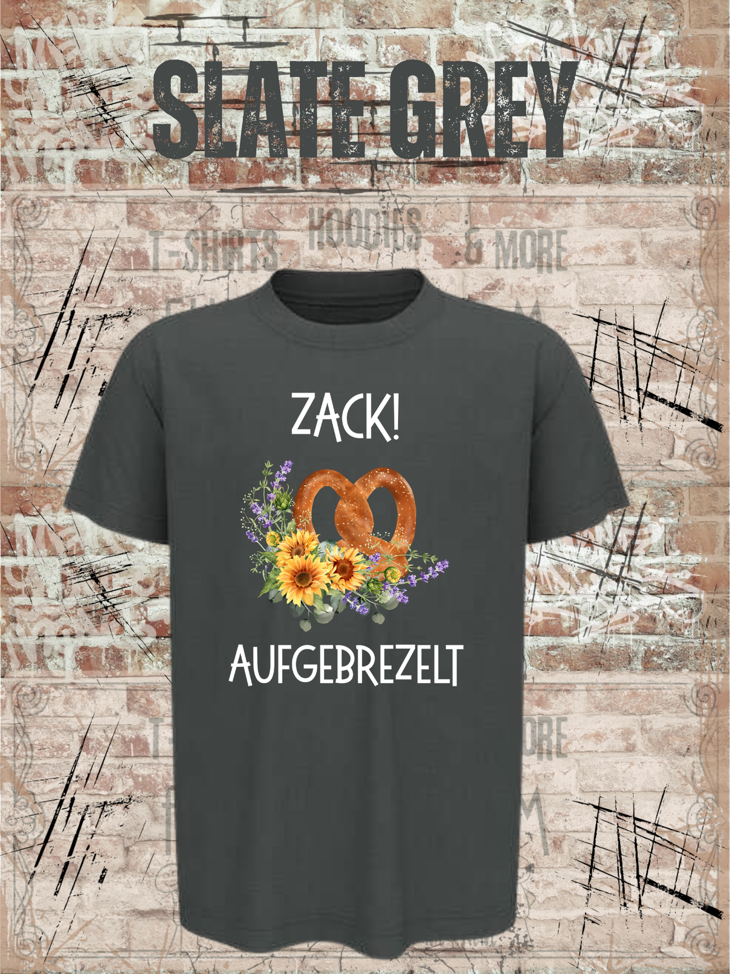 Mädchen T-Shirt „Zack! Aufgebrezelt“ | Lustiges Brezel Shirt mit Blumen