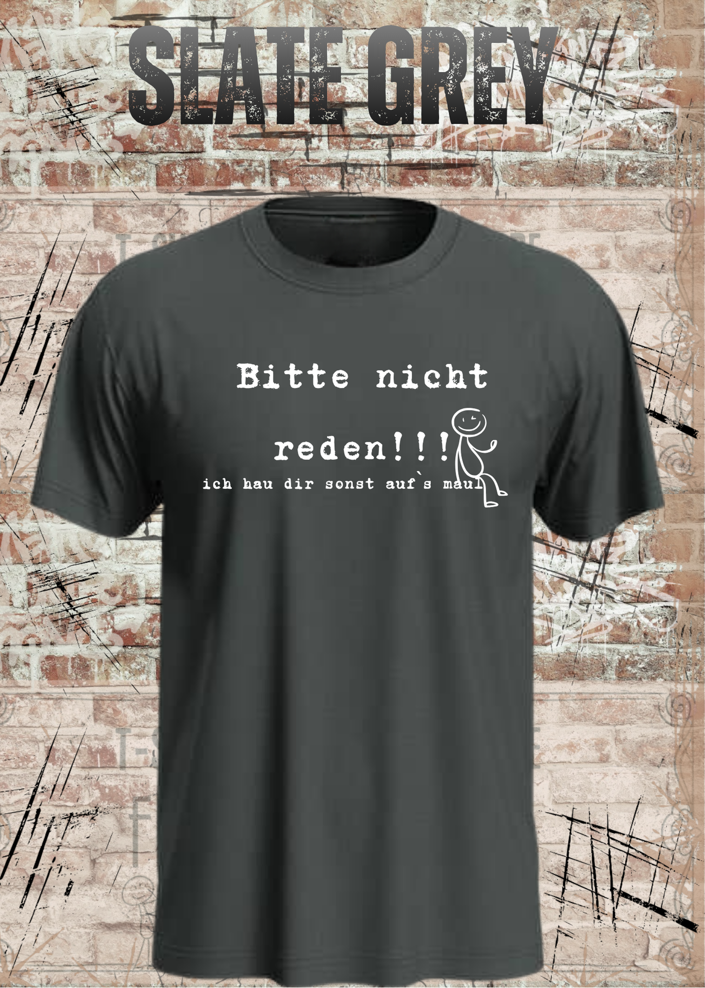 Bitte Nicht Reden T-Shirt – Lustiger Sarkasmus Spruch Unisex Shirt Schwarz Weiß