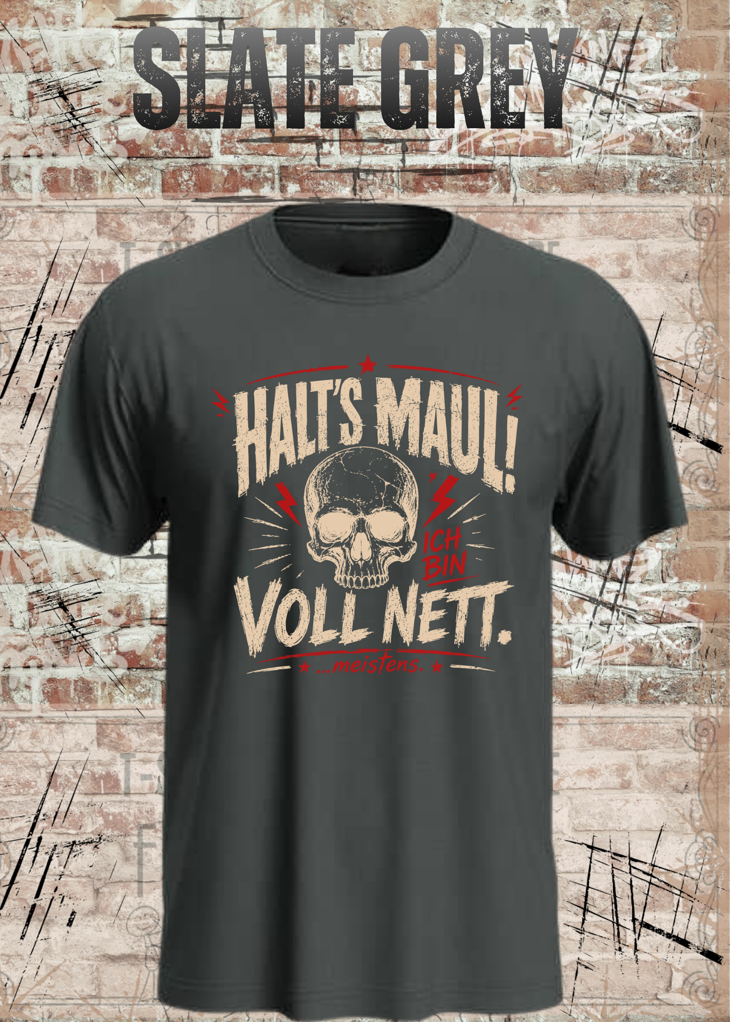 Halt's Maul! Ich bin voll nett... meistens. – Lustiges Vintage Unisex T-Shirt
