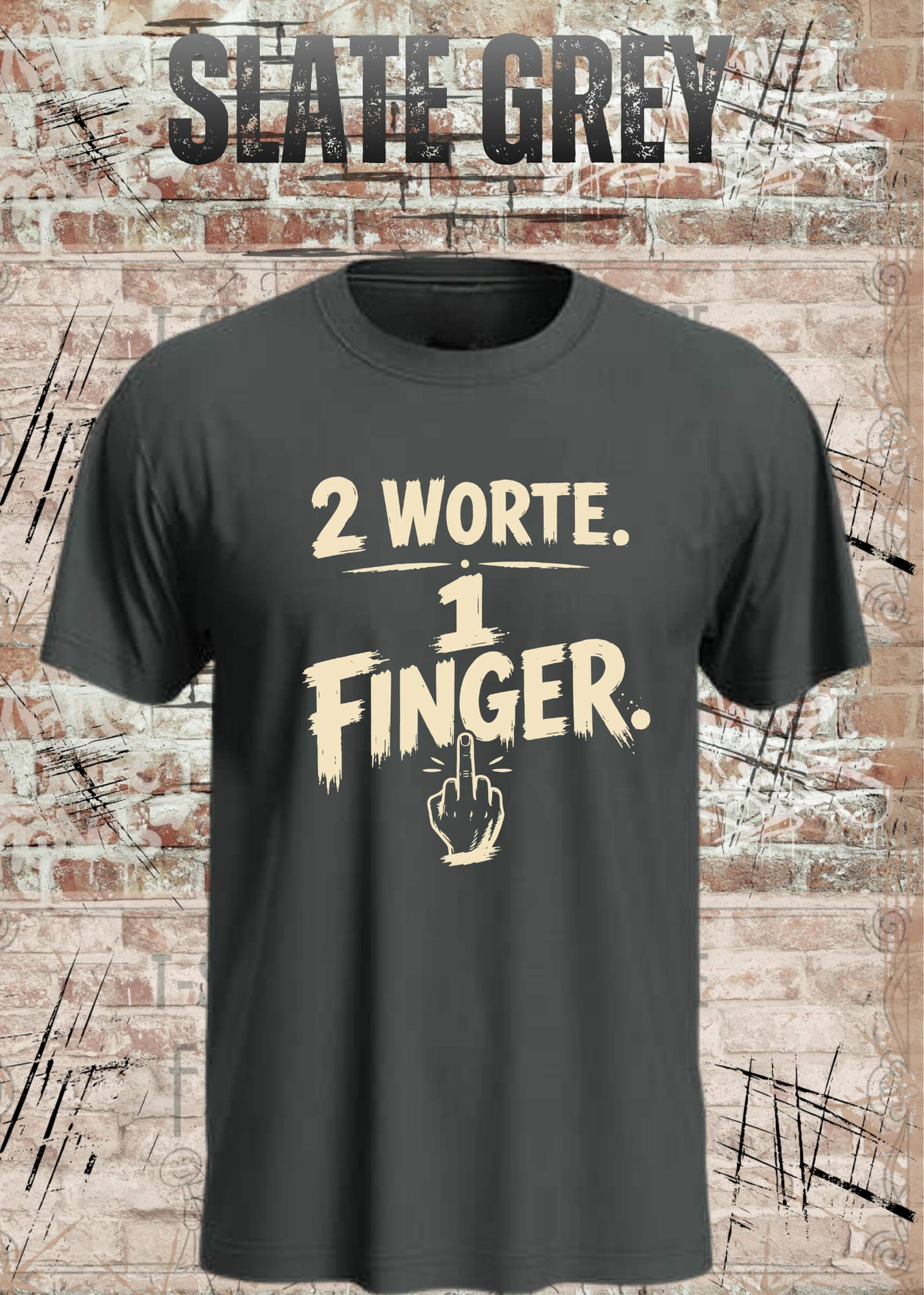 2 Worte. 1 Finger. – Freches Unisex T-Shirt