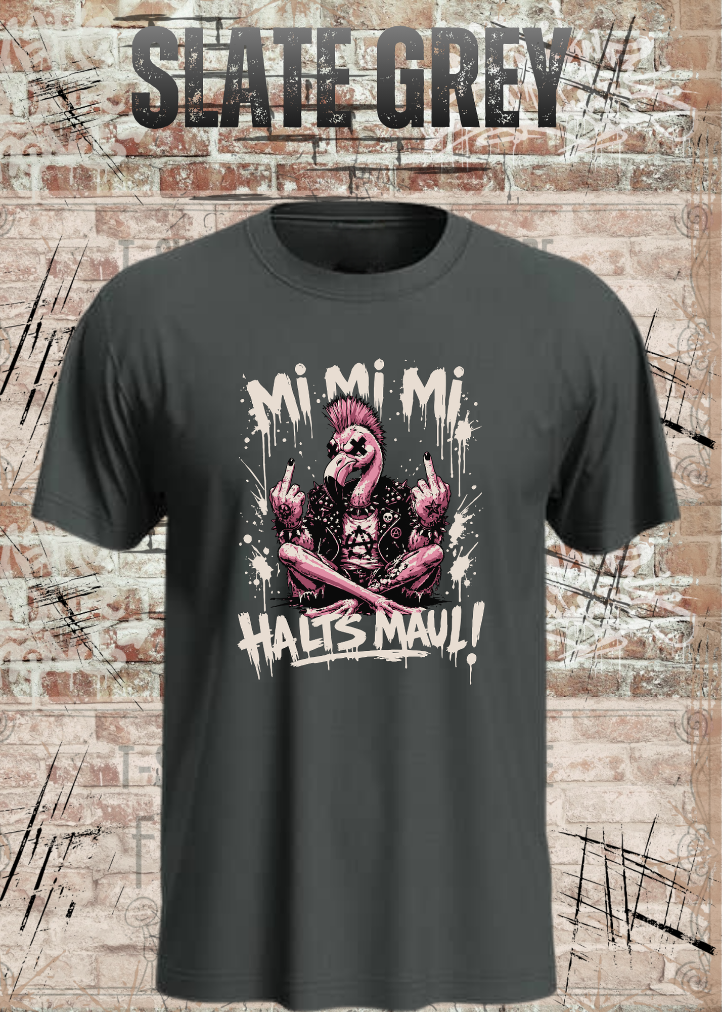 Mi Mi Mi Halt’s Maul Flamingo T-Shirt – Freches Punk Statement Shirt