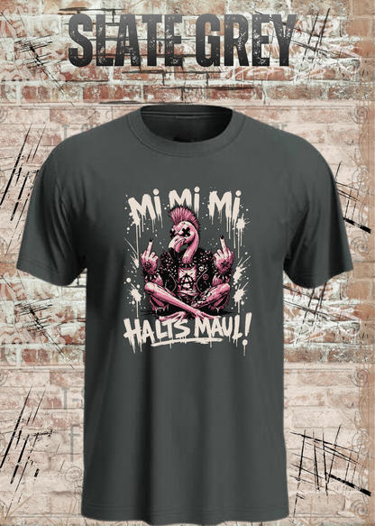 Motz-Flamingo Fred T-Shirt – Mi Mi Mi Halt’s Maul Punk Shirt