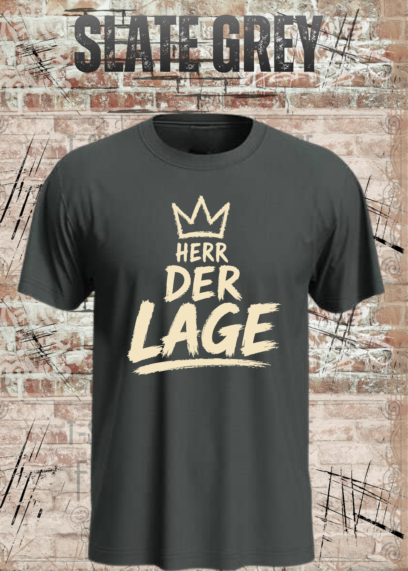 Herr der Lage – Lustiges Herren T-Shirt mit Krone