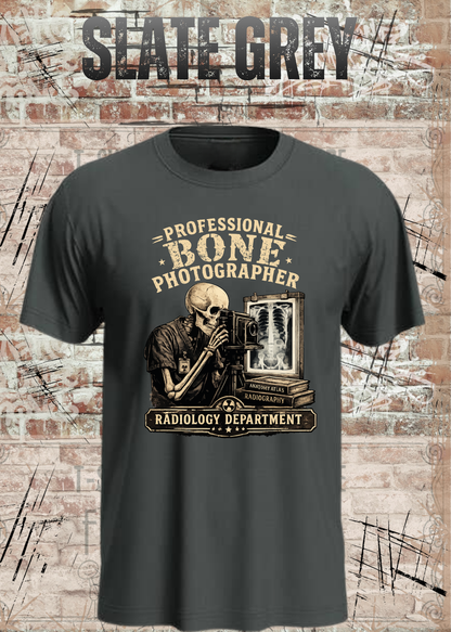 Professional Bone Photographer T-Shirt – Radiology Department Shirt für Röntgen & Klinik