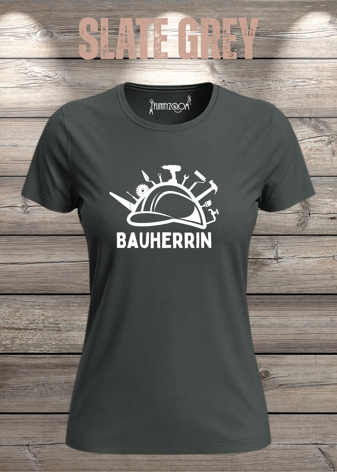 Damen T-Shirt Bauherrin Geschenkidee für Hausbesitzerin Witziges T-Shirt mit Spruch Lustiges Freizeit T-Shirt Haus bauen