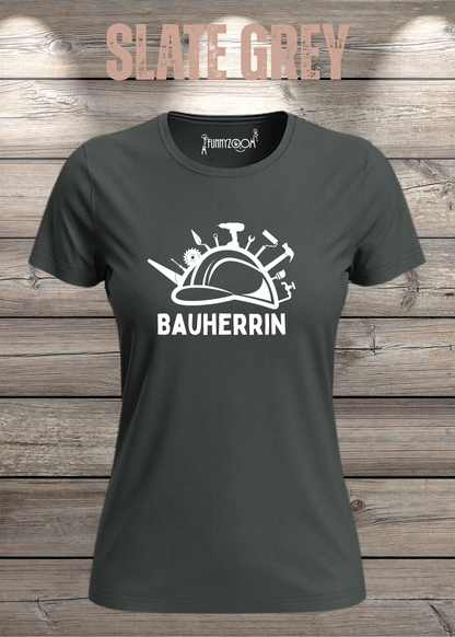 Bauherrin Damen T-Shirt in Slate Grey.
