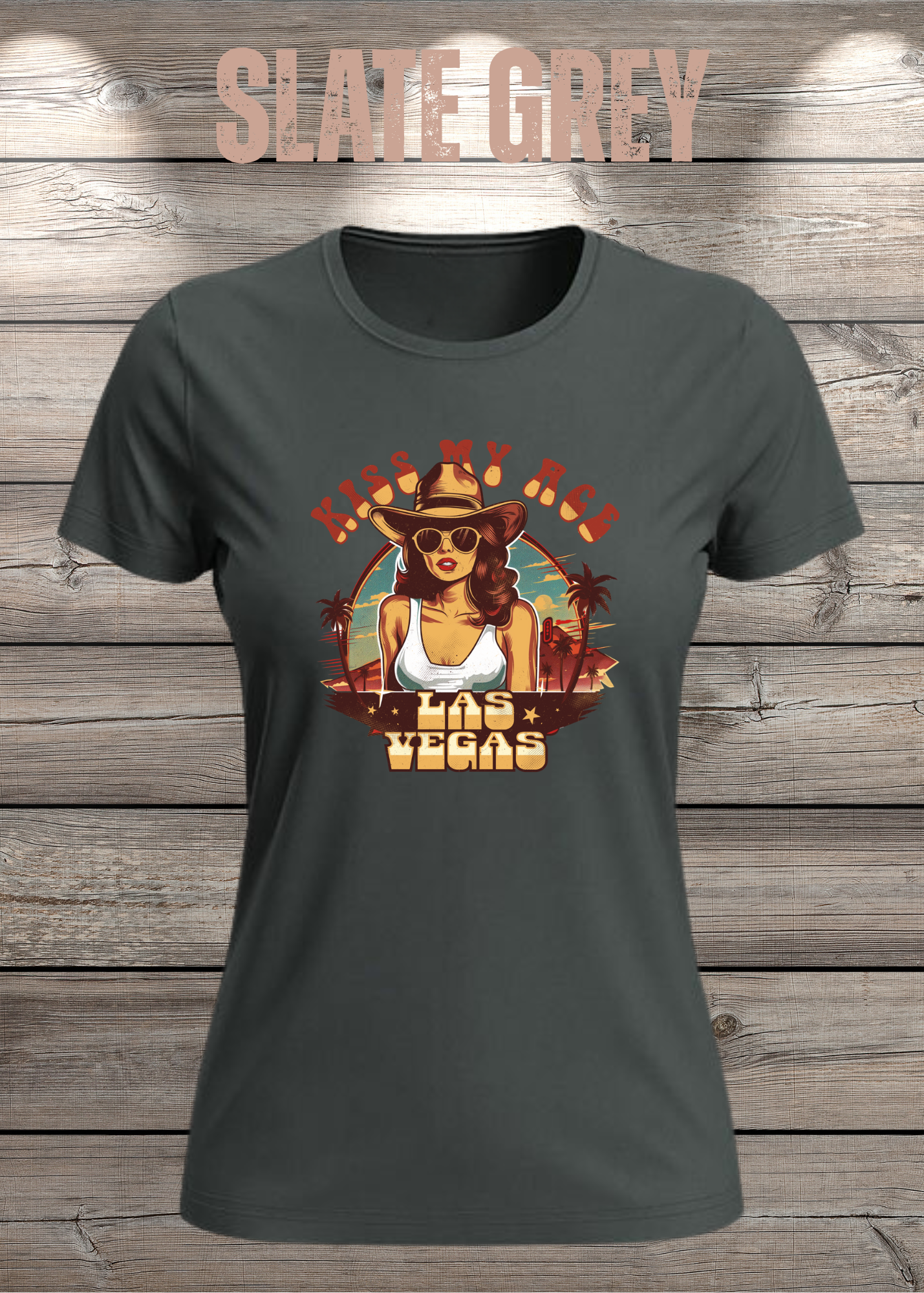 Kiss my Ace - Las Vegas Damen T-Shirt mit Spruch