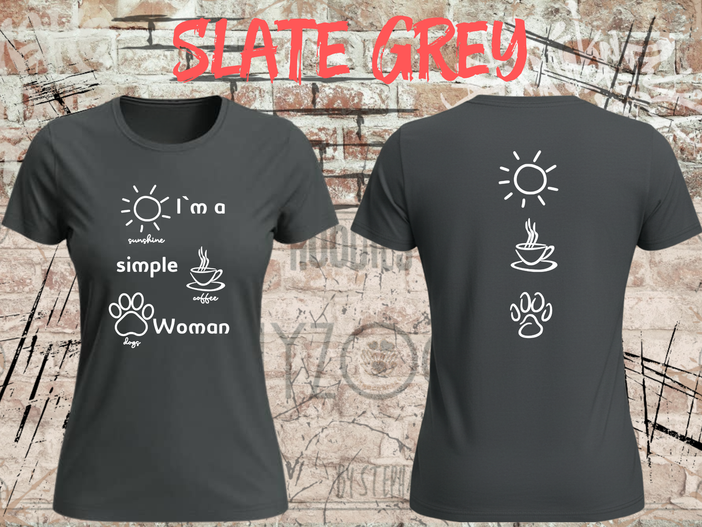 T-Shirt I'm a simple Woman Sunshine Coffee and Dogs Lustige Sprüche Geschenkidee Freizeit viele Farben