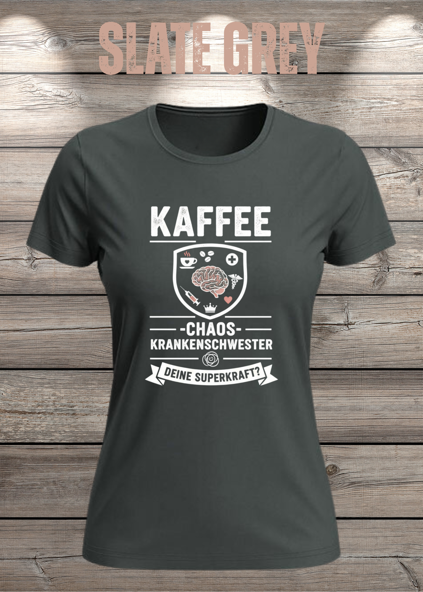 Krankenschwester T-Shirt - Kaffee Chaos Superkraft - Lustiges Geschenk