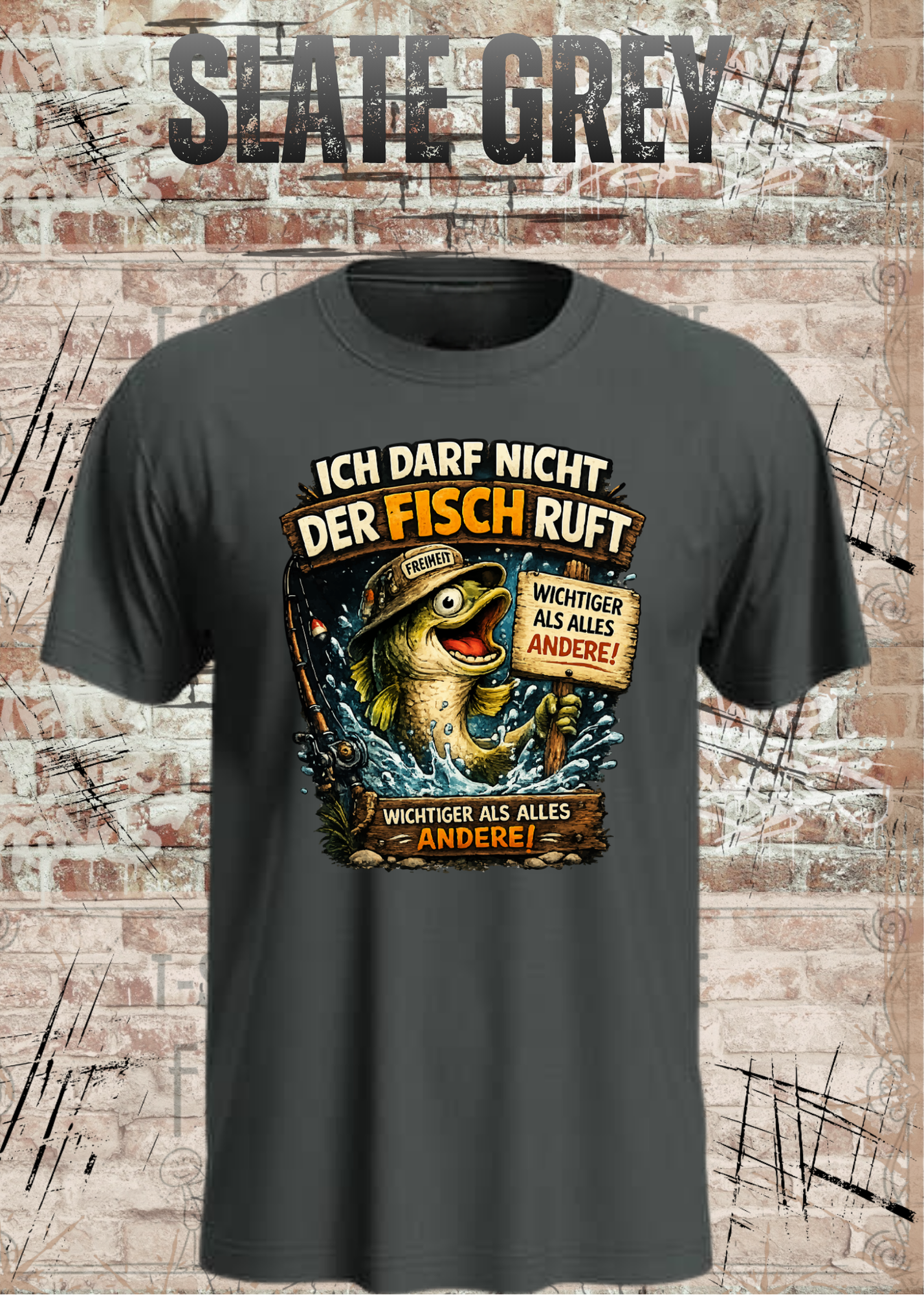 Unisex Angler T-Shirt – Ich darf nicht, der Fisch ruft | Lustiges Angel Shirt Geschenk