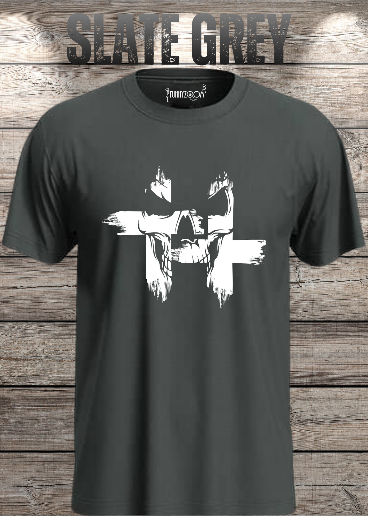 T-Shirt Kreuz Skull Totenkopf - Gothic Geschenkidee Rock Metal Style