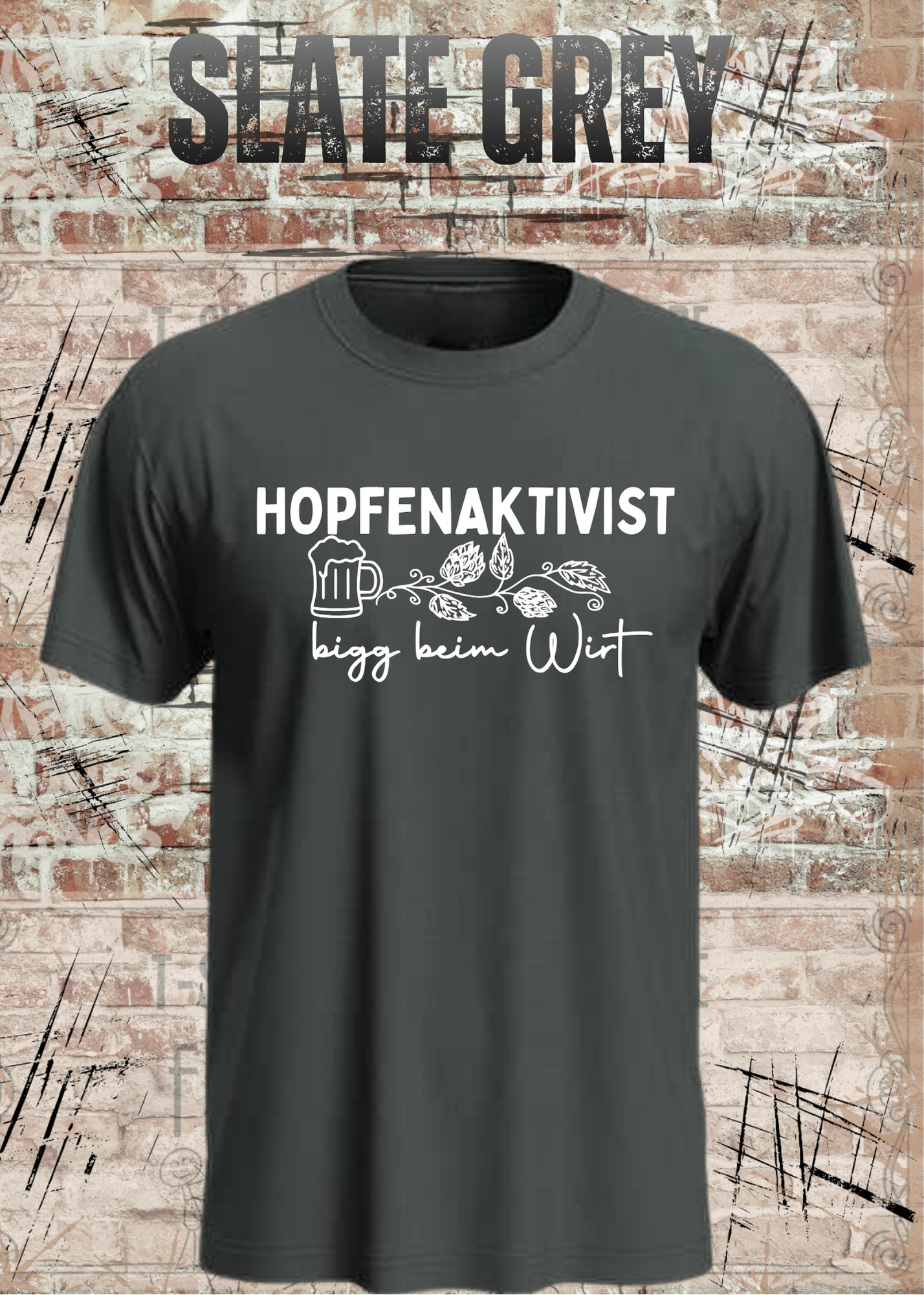 Hopfenaktivist T-Shirt – „bigg beim Wirt“ – Lustiges Bier Shirt für Männer