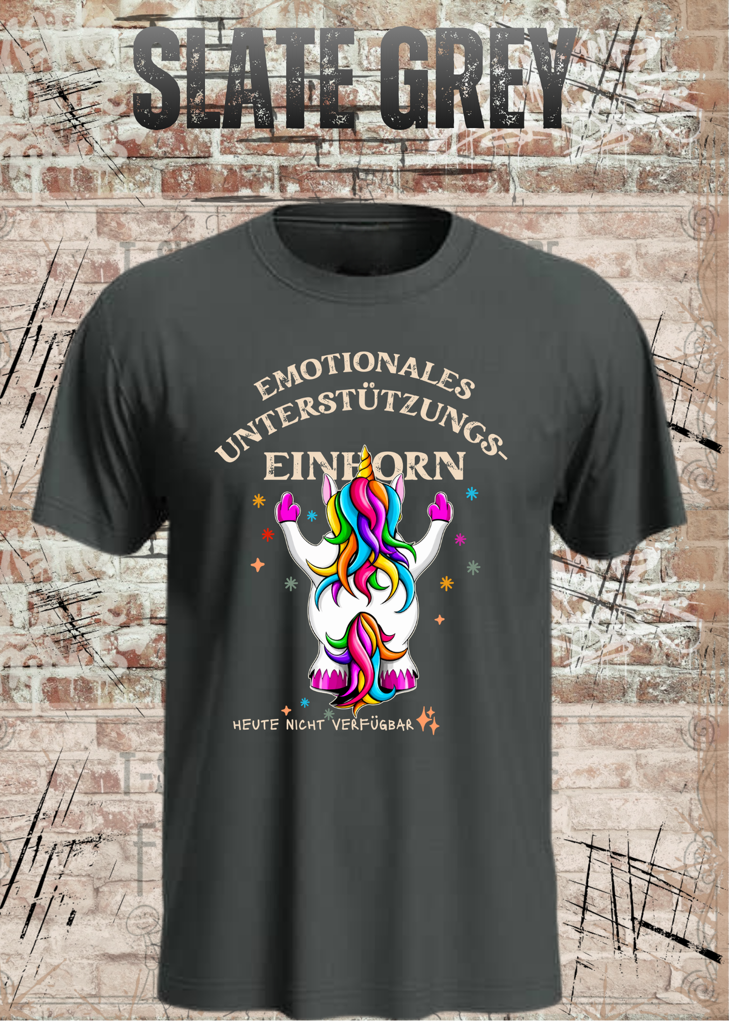 Emotionales Unterstützungs-Einhorn T-Shirt – Lustiges Unicorn Shirt Damen Herren