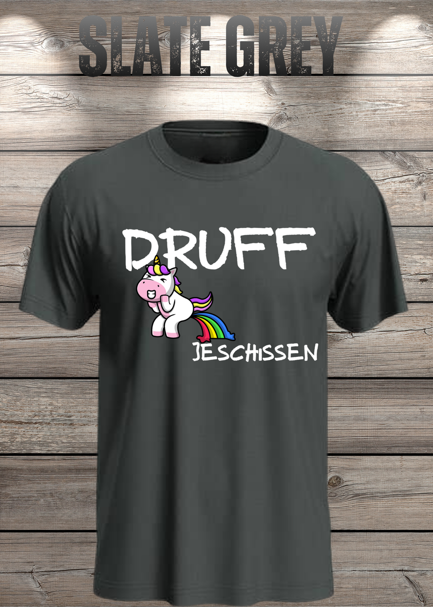 T-Shirt Druff jeschissen Einhorn - Lustige Sprüche Geschenkidee Geburtstag Freizeit Unisex