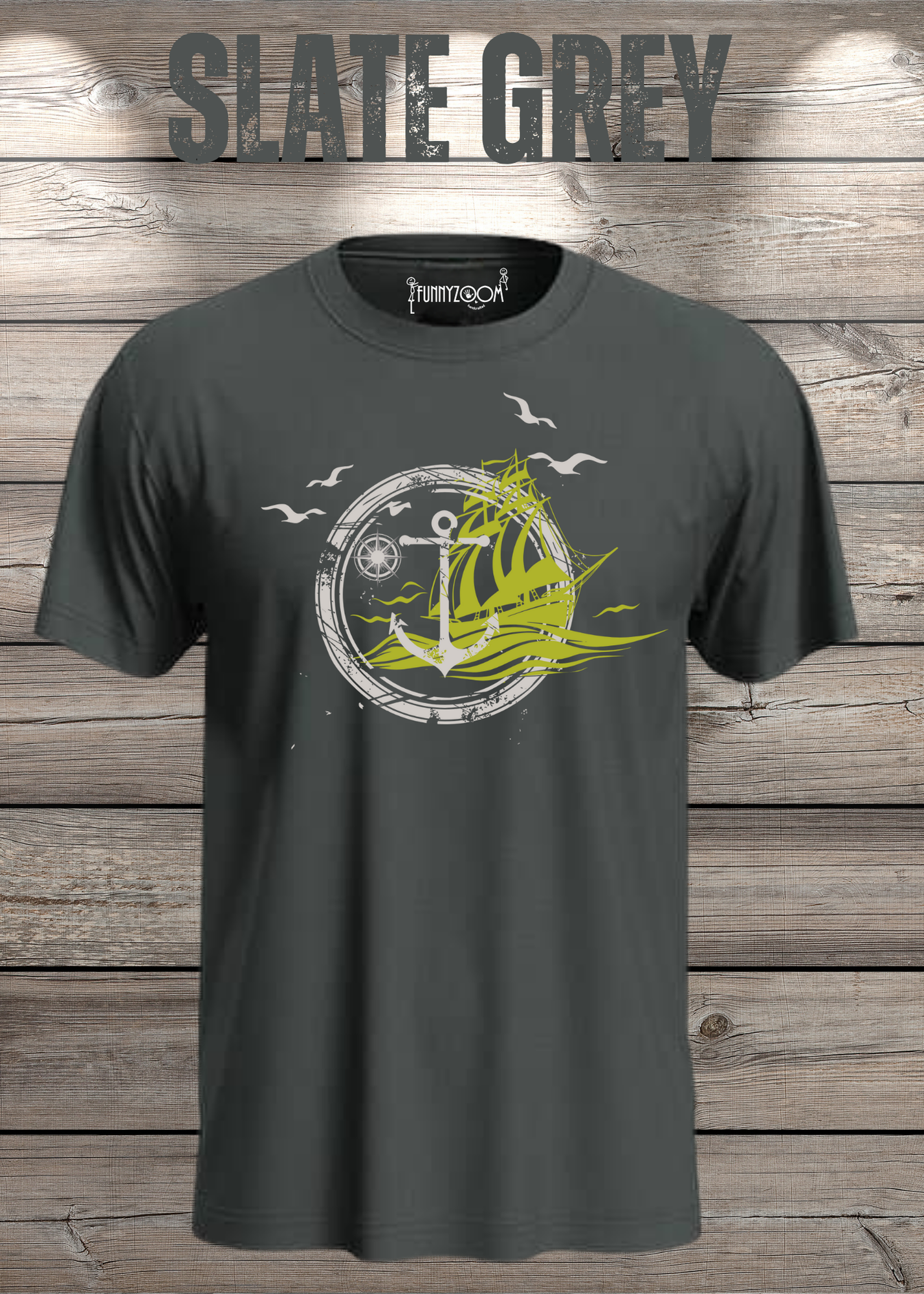 T-Shirt Schiff Anker Kompass Witziges T-Shirt mit Spruch Geschenkidee Freizeit T-Shirt Geburtstagsgeschenk Unisex