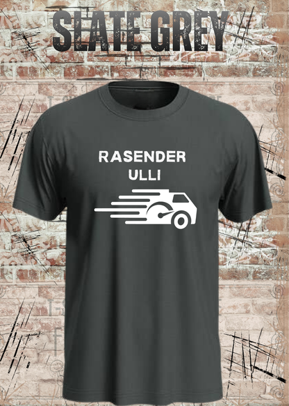 Paketfahrer T-Shirt mit Wunschname – Rasender Wunschname in Slate Grey.