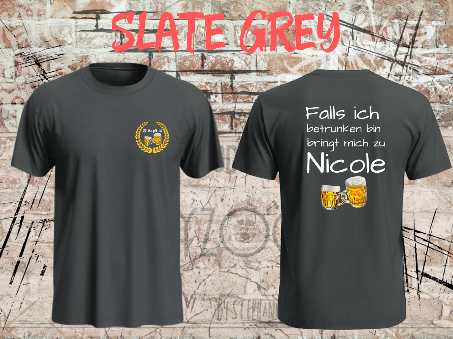 Personalisiertes Partner T-Shirt – Falls ich betrunken bin bringt mich zu (Name) – Lustiges Geschenk für Paare