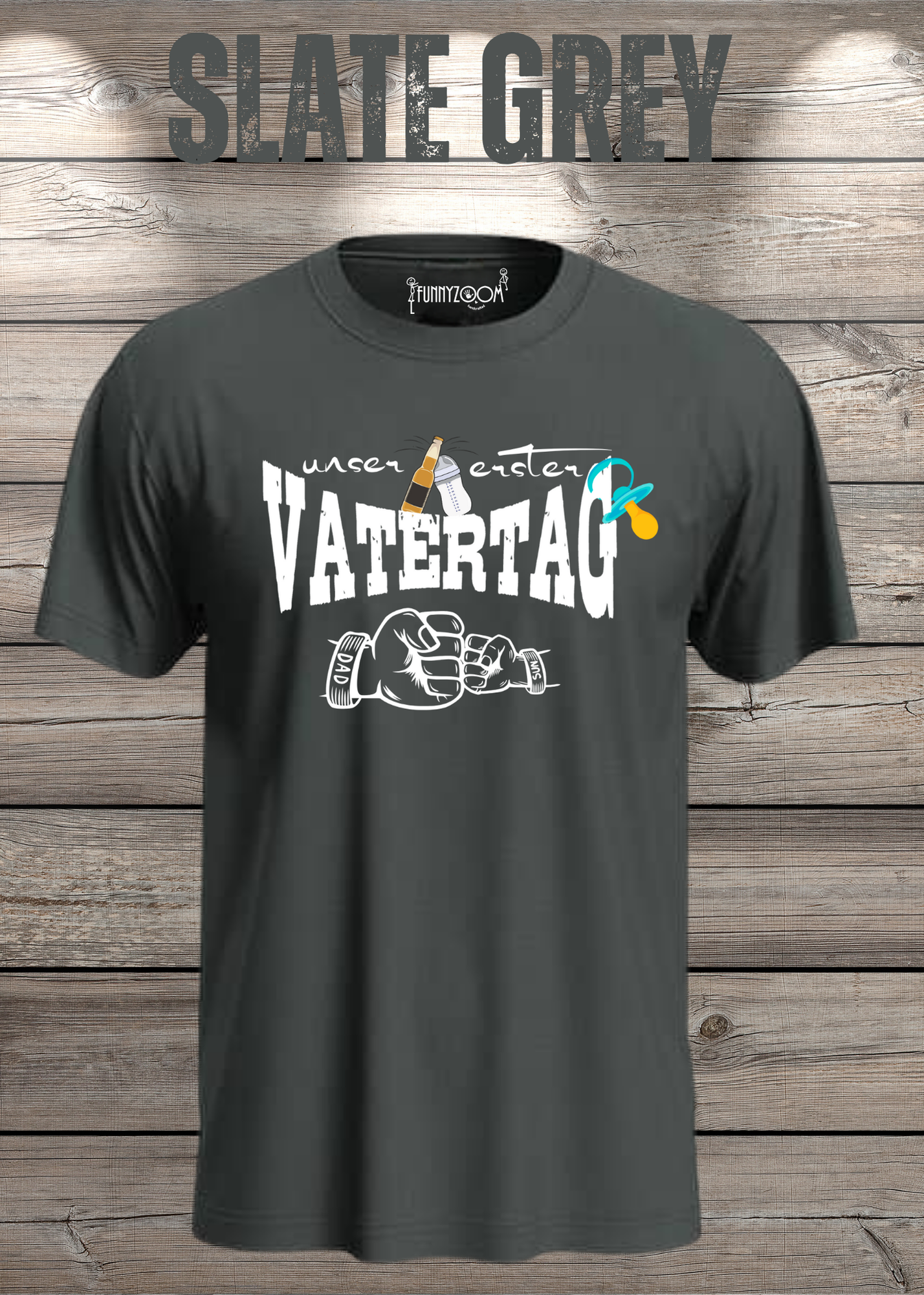 Herren T-Shirt für Papas mit Jungs Unser erster Vatertag Partnerschirt Vater Sohn T-Shirt Geschenkidee Witziges Papa T-Shirt