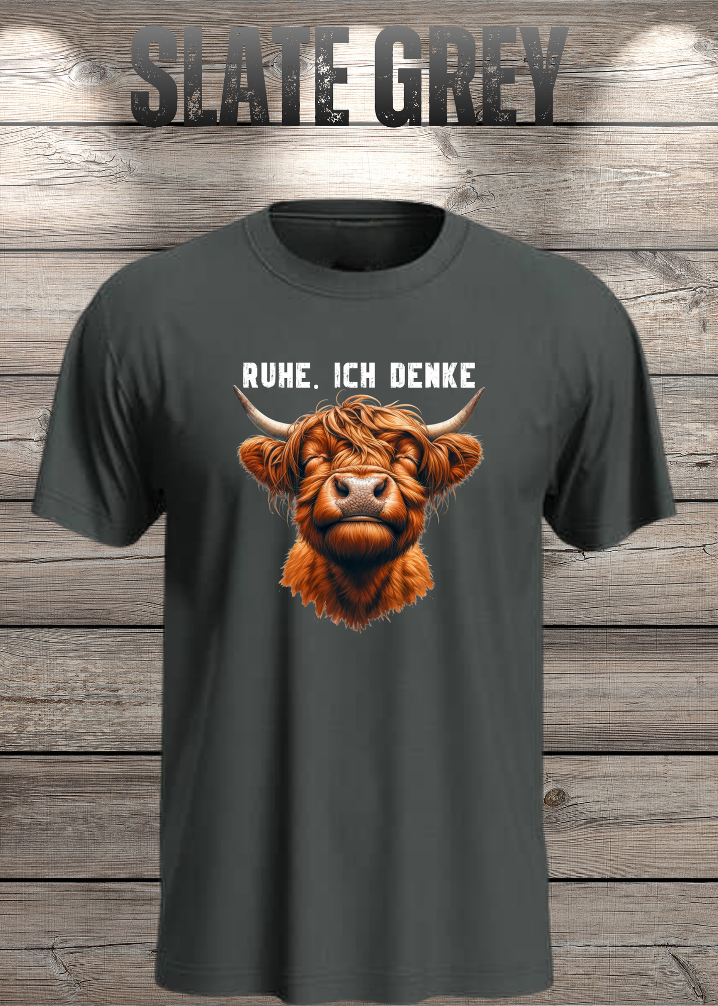 Highland Kuh Unisex T-Shirt - Ruhe! Ich denke...