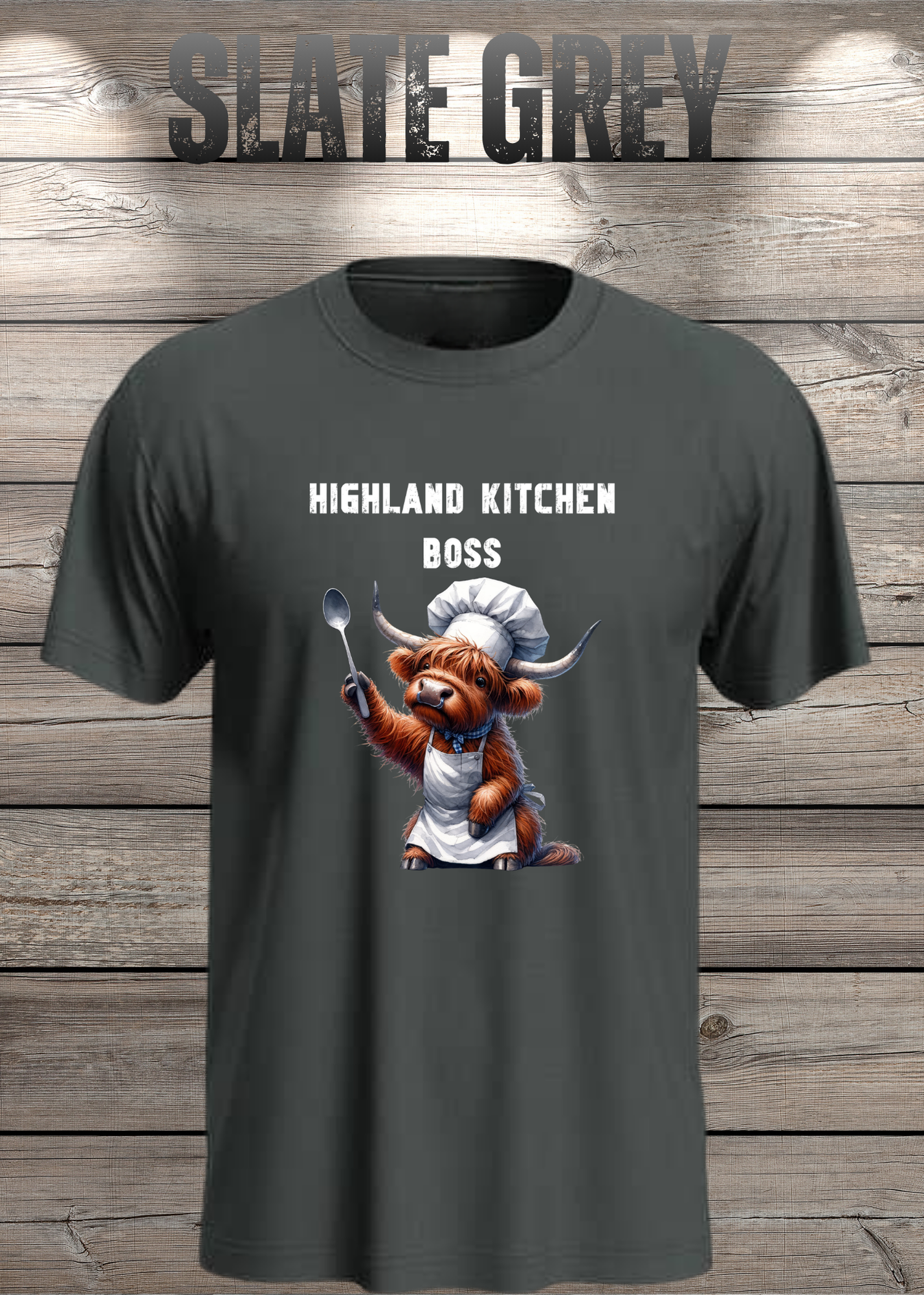 Highland Kuh Unisex T-Shirt Highland Kitchen Boss - Zottel-Chef - Zottel Chefin