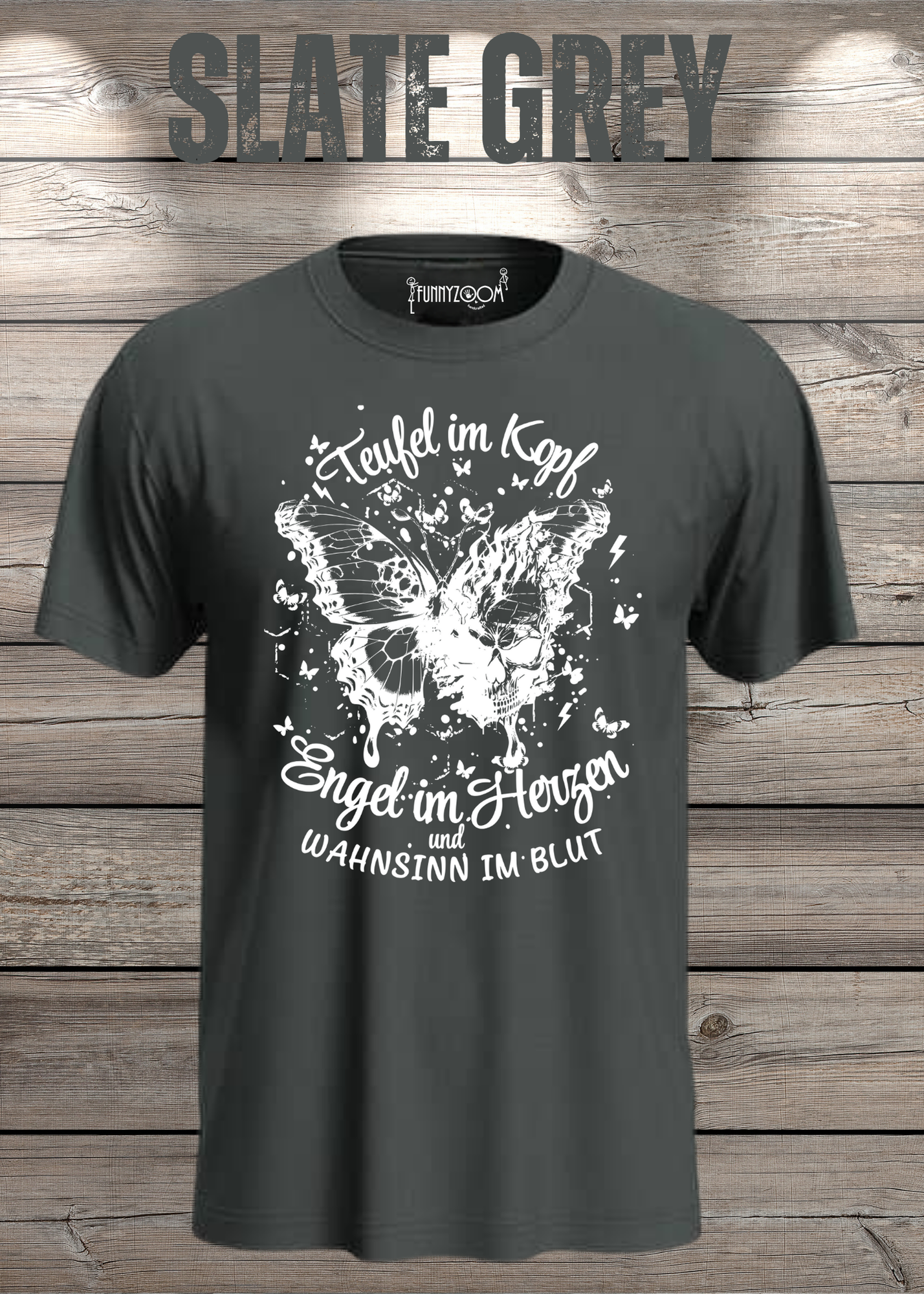T-Shirt Teufel im Kopf Engel im Herzen Witziges T-Shirt mit Spruch Geschenkidee Unisex