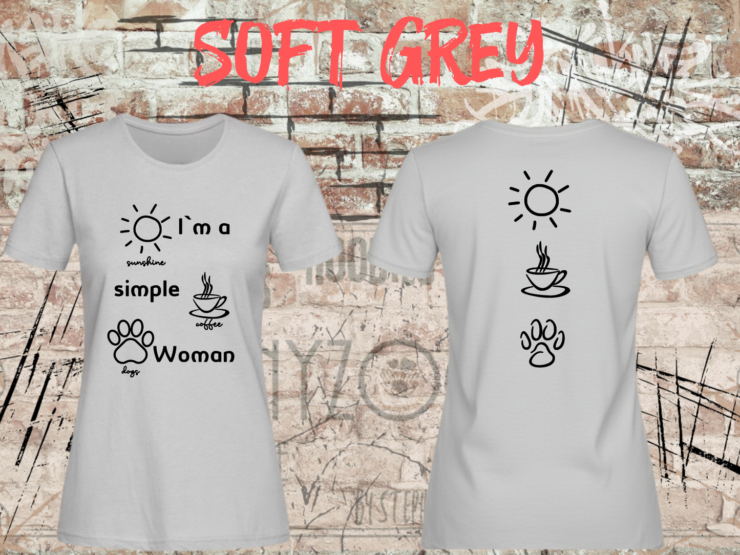 T-Shirt I'm a simple Woman Sunshine Coffee and Dogs Lustige Sprüche Geschenkidee Freizeit viele Farben