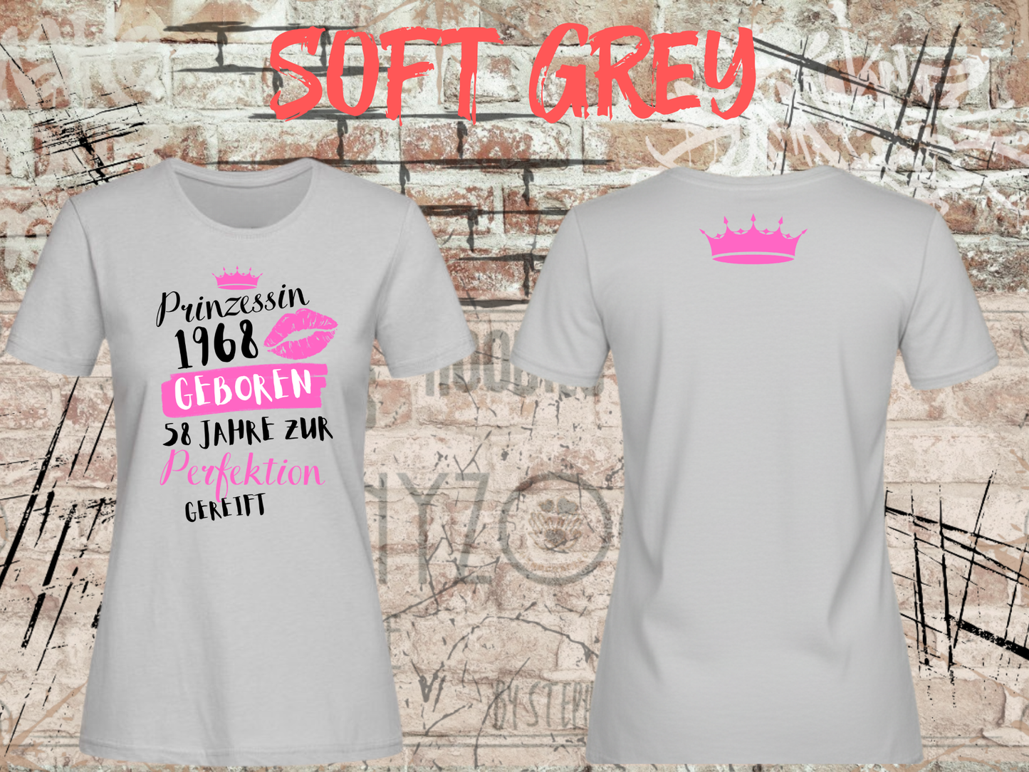 T-Shirt Prinzessin 1968 - 58 Jahre zur Perfektion gereift - Personalisierbar mit Geburtsjahr & Alter