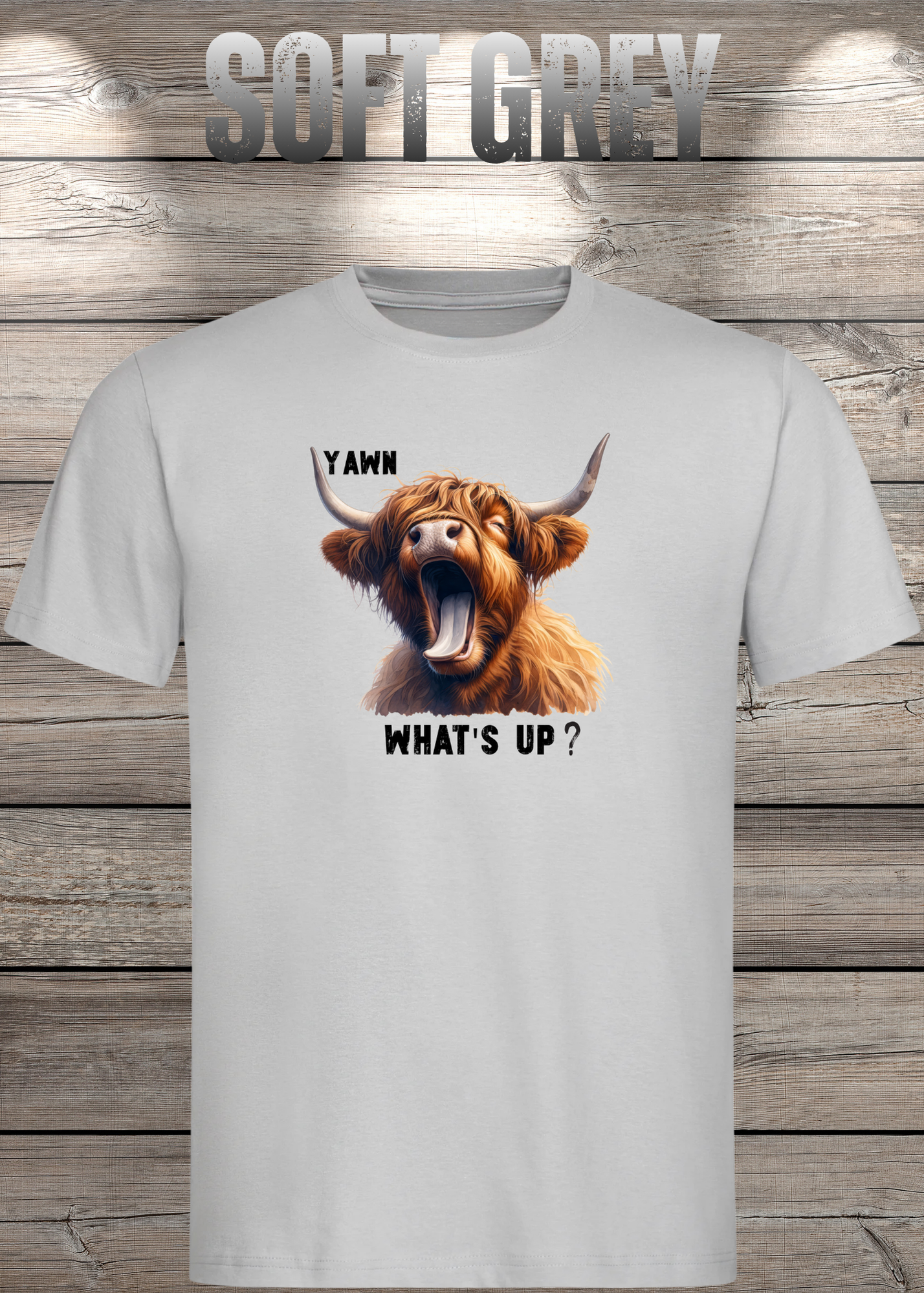 Highland Kuh T-Shirt Yawn, what's up? - Für Professionelle Faulpelze